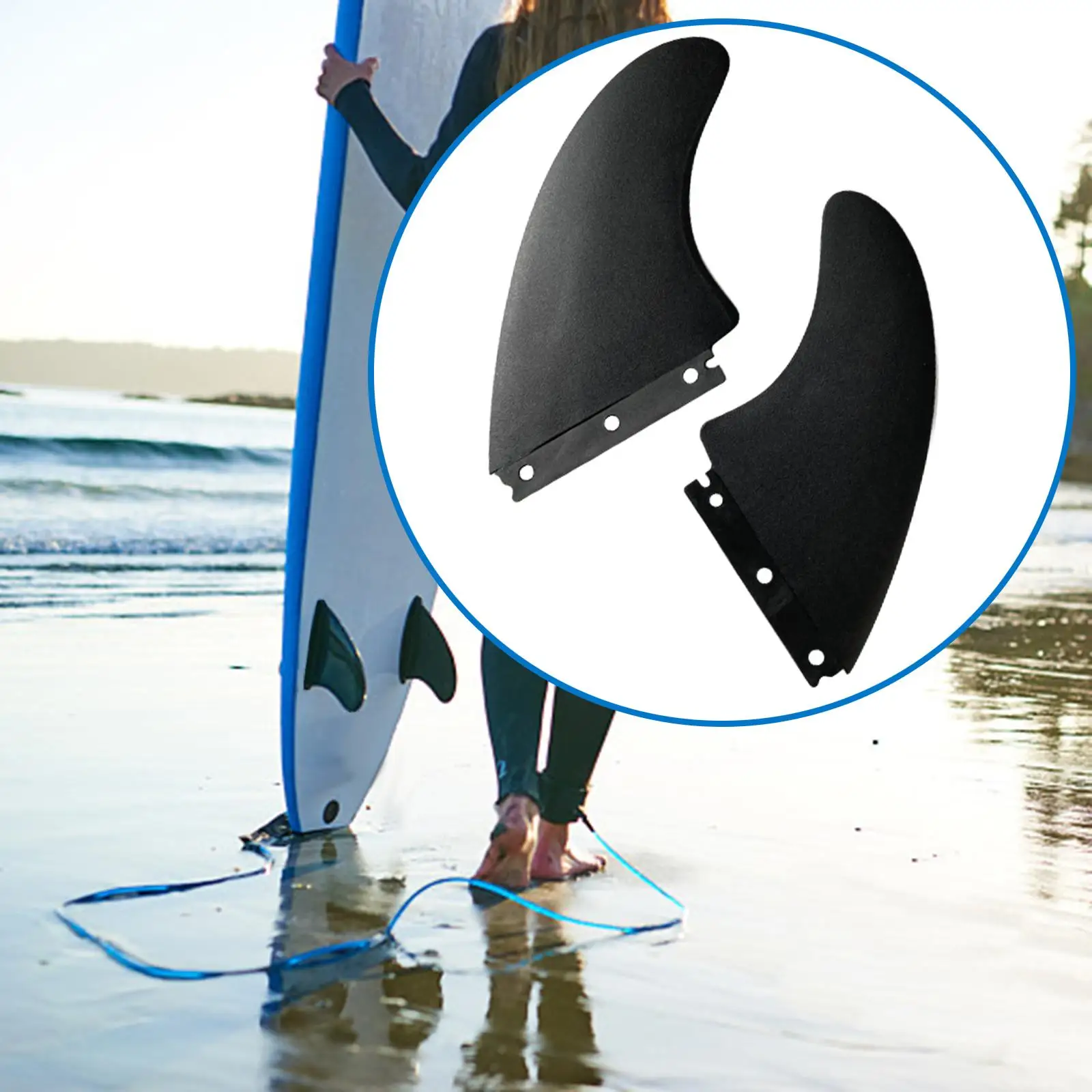 2Pcs Surfboard Fins Surf Board Tail Rudder for Longboard Canoe Accessory