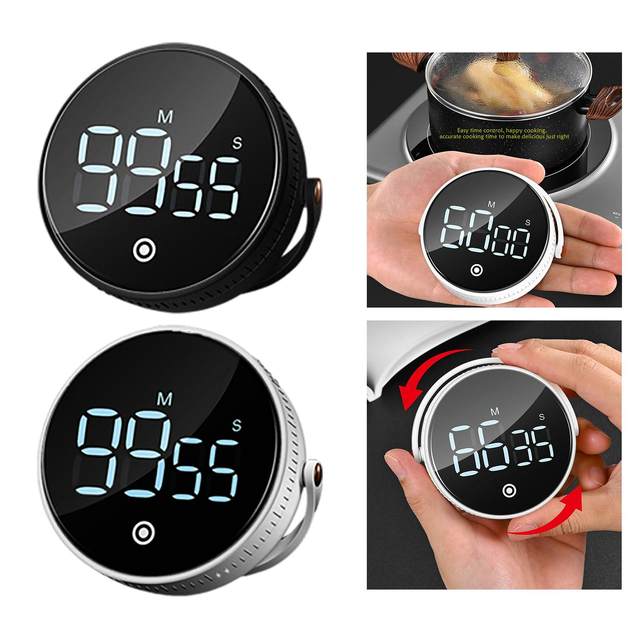 BALDR Digital Kitchen Timer, LED Twist One Button Setting, Magnetic  Countdown & Count Up 