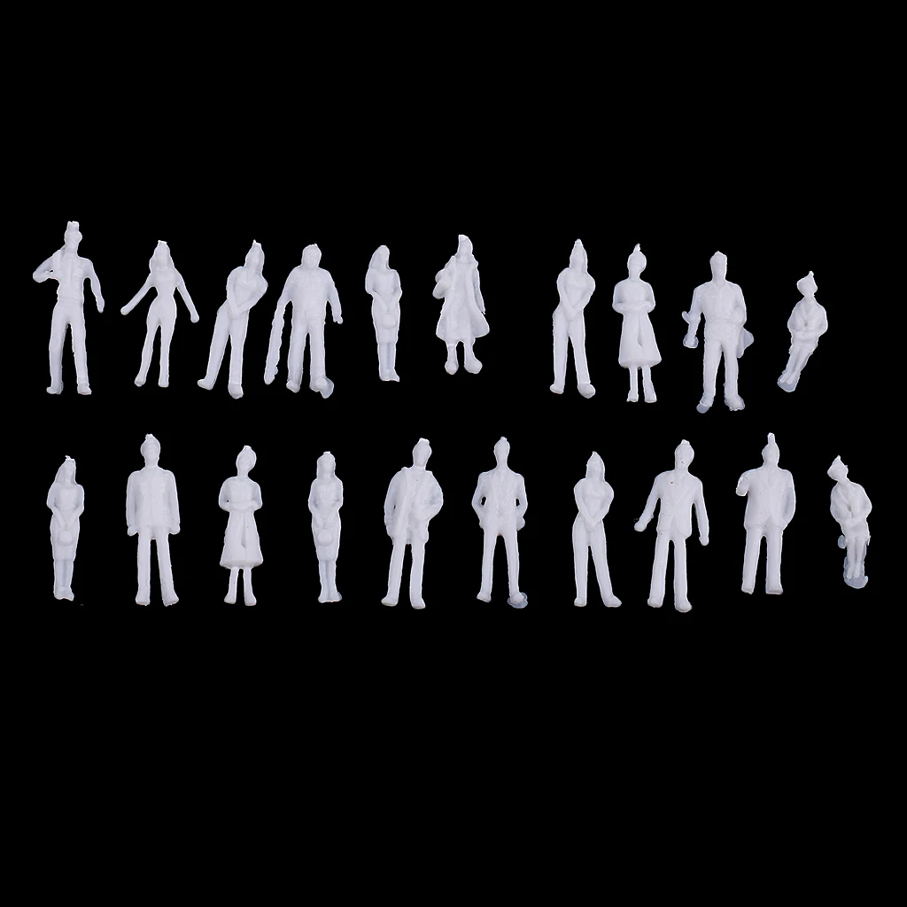 20Pc/:100 Scale Model Miniature White Figure Architectural Model Human Scale Model Plastic Peoples