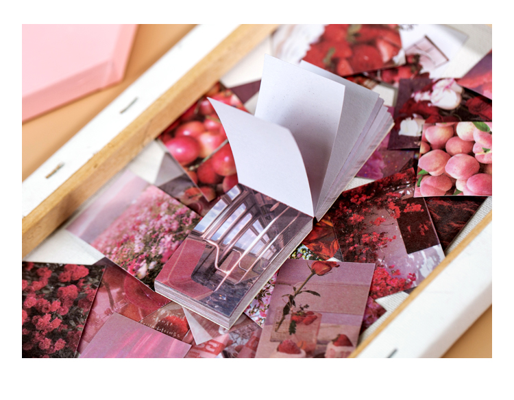 50 Sheets Rose Decorative Stickers Landscape Scrapbooking Diary Album Stationery Painting Stick Labels