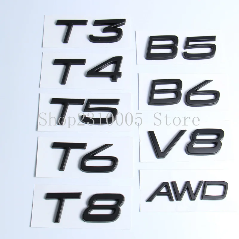 letras números de mala do carro emblema abs etiqueta do logotipo da placa de identificação para volvo cromo preto