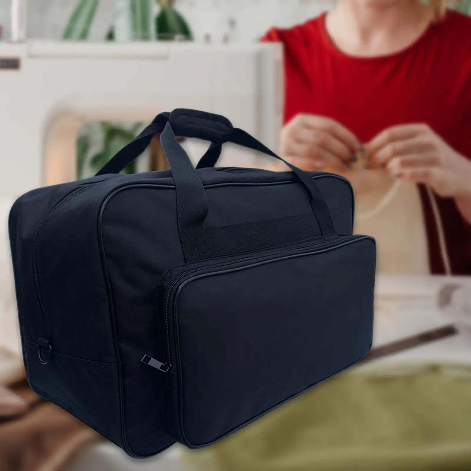 Black Sewing Machine Storage Bag Universal Shoulder Bag Tote Compatible with Most Sewing Machines and Extra Sewing Accessories