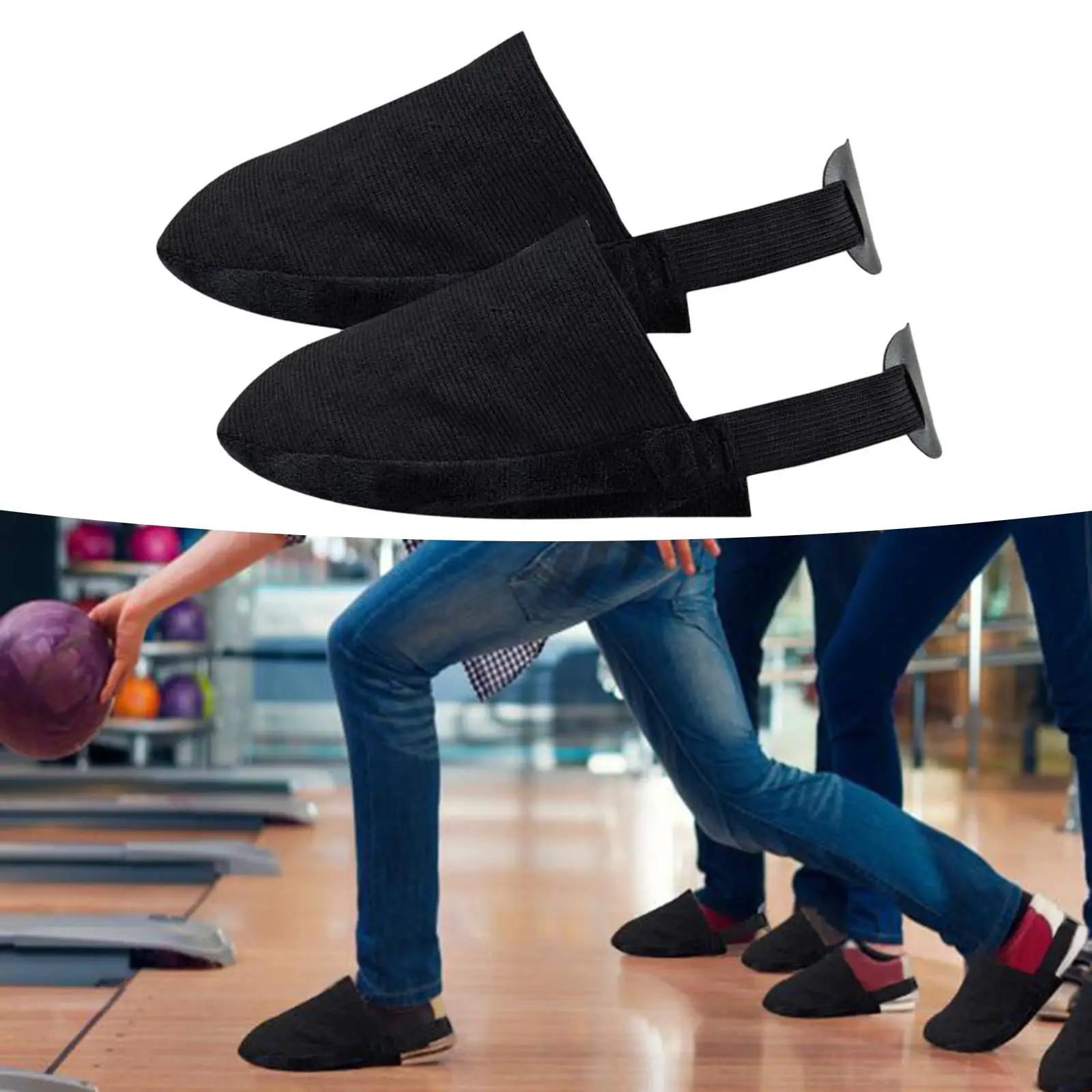 Non Slip Shoe Sliders Black Portable Boot Covers Floor Bowling Shoe Cover