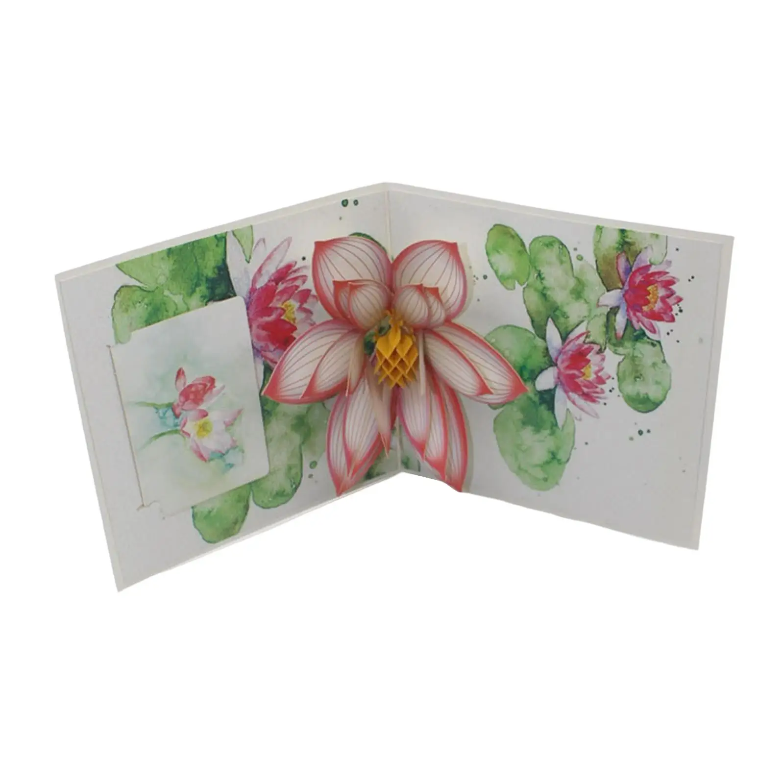 Flower Greeting Cards Mother Day Lotus Floral Arrangement Popup Card for Valentines