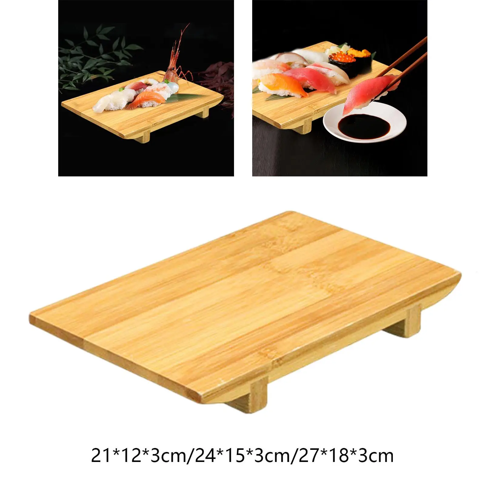 Sushi Plate Multifunctional Traditional Table Organizer Rectangular Bamboo Serving Tray