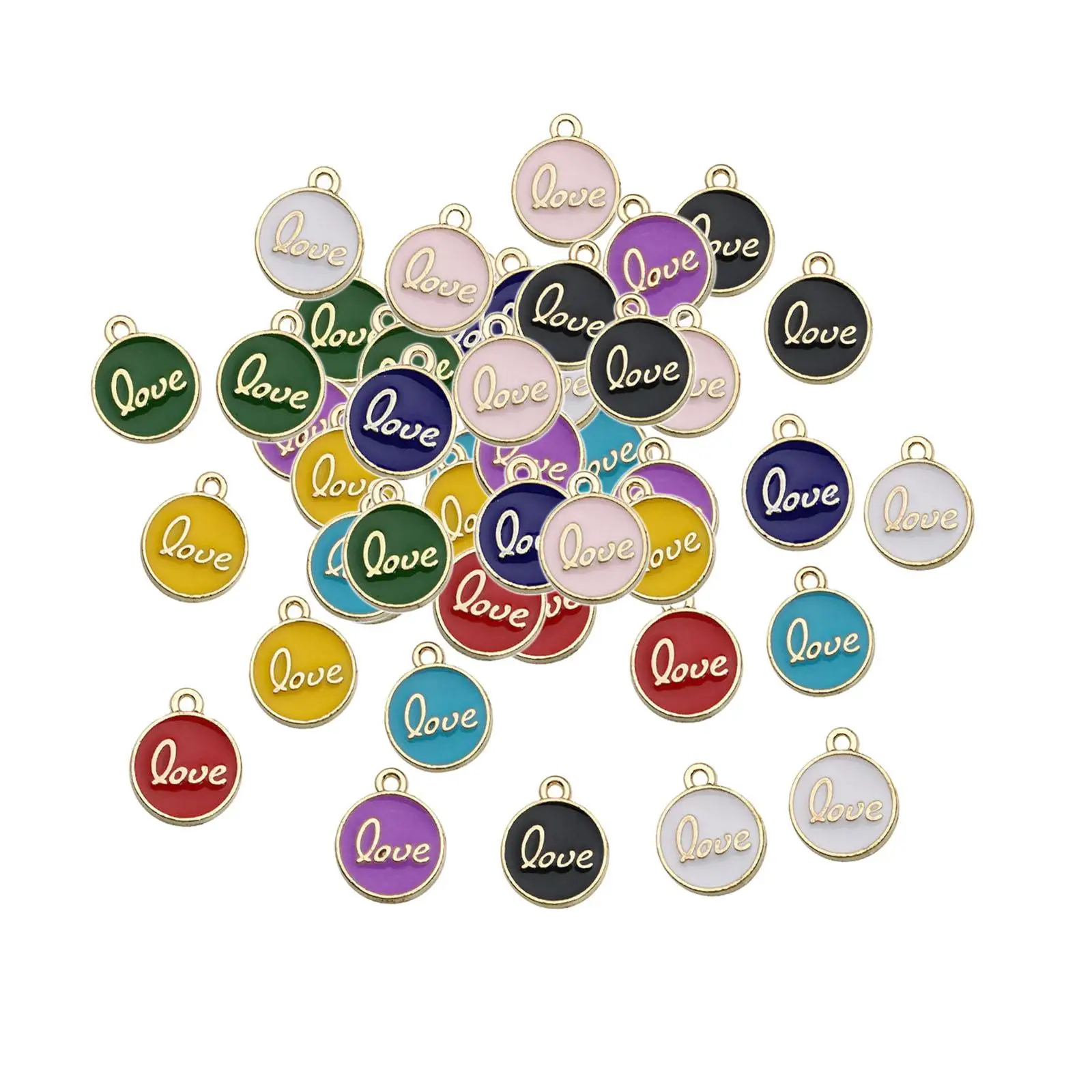 Love Charm Pendants Manufacture of Colorful Jewelry Supplies