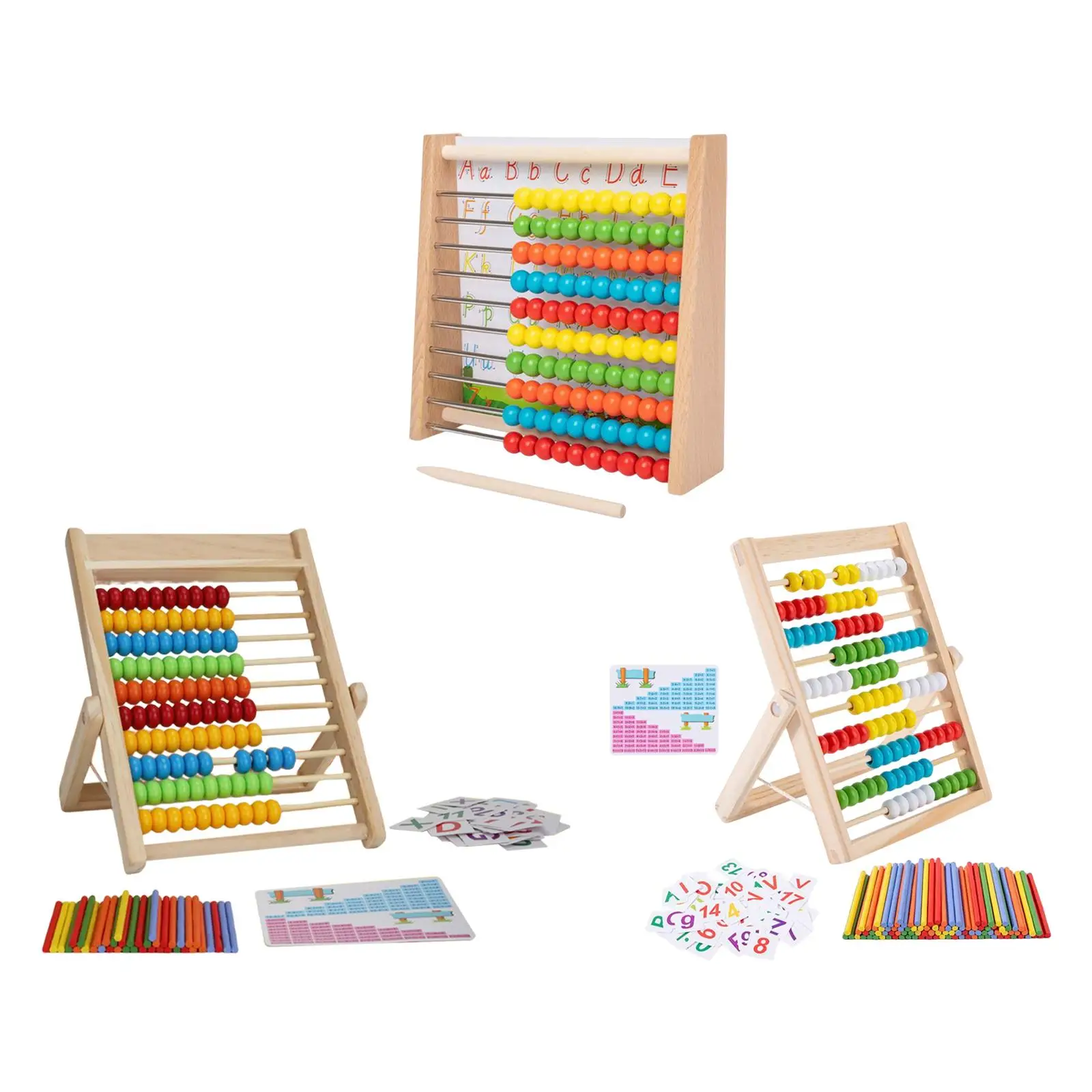 Montessori Math Toys with 100 Colorful Beads Math Learning Toy for Preschool