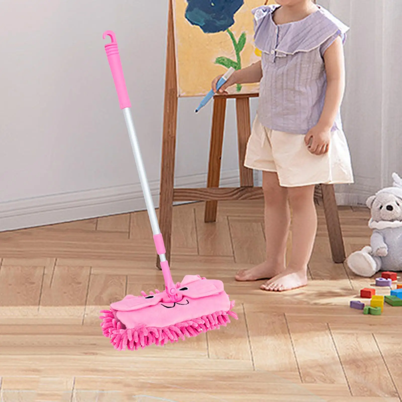 Kids Mini Mop Toy, Role Play Pretend Play, Basic Skills Kids Household Cleaning Toy, Play House Toy for Fine Motor Skills