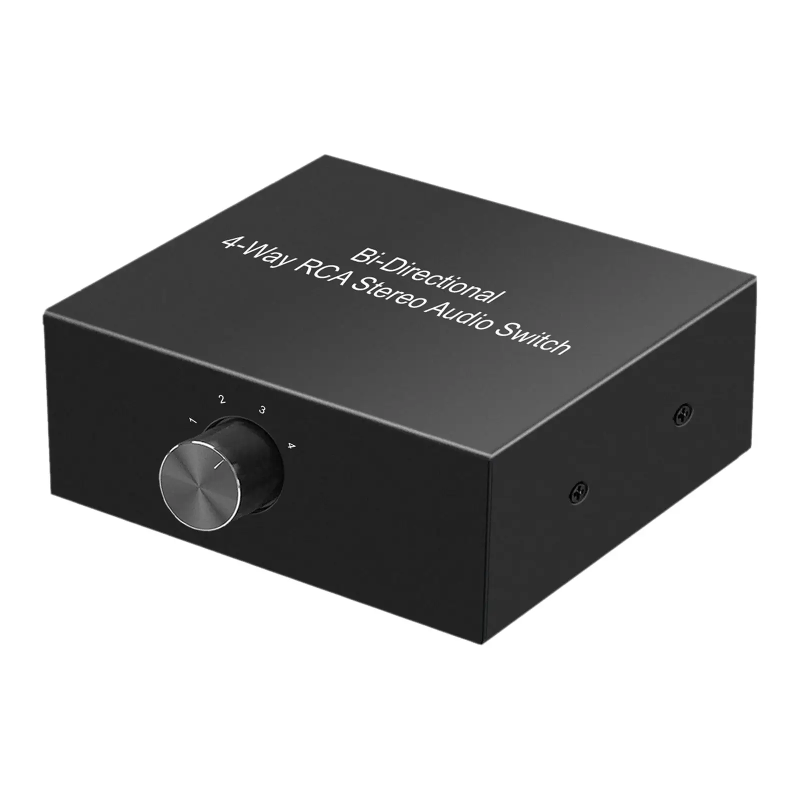 4 Ports Bi-directional R L RCA Audio Switcher Box Plug and Play Audio Switch Splitter Distributor for Game Console Headphone TV