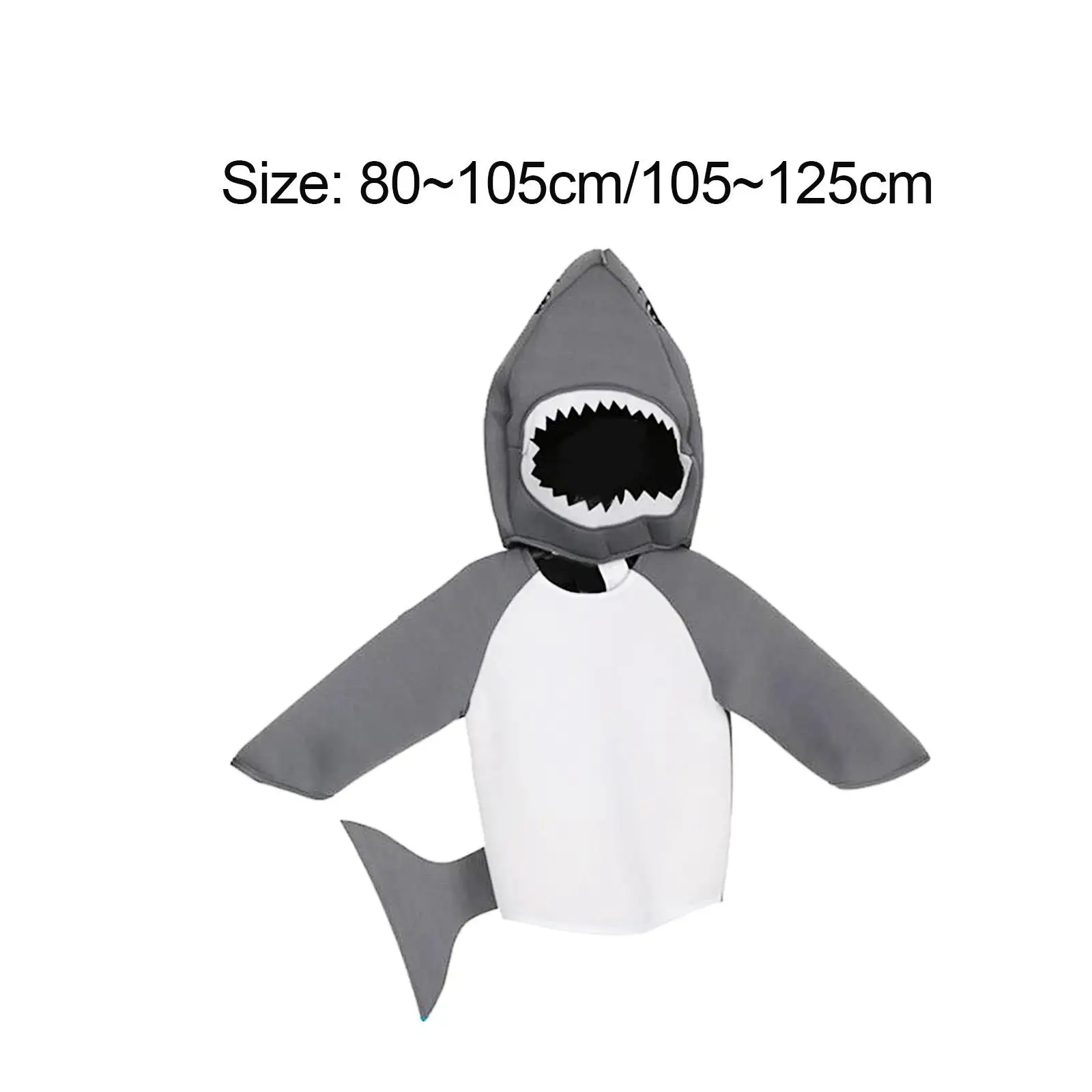 Kids Shark Costume Hoodie Soft for Boys Girls Halloween Dress up for Stage Performance Carnivals Children`s Day Party Toddlers