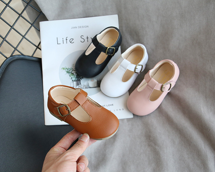 Frühling Herbst Kinder Schuhe T Strap Leder Schuhe Für Mädchen Jungen Nicht-slip Kleinkinder Mary Janes Baby Kinder Schnalle strap Wohnungen – Detail 5