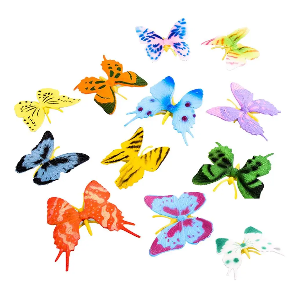 12 Pack  Miniature Butterfly Character Model Toys for Kids