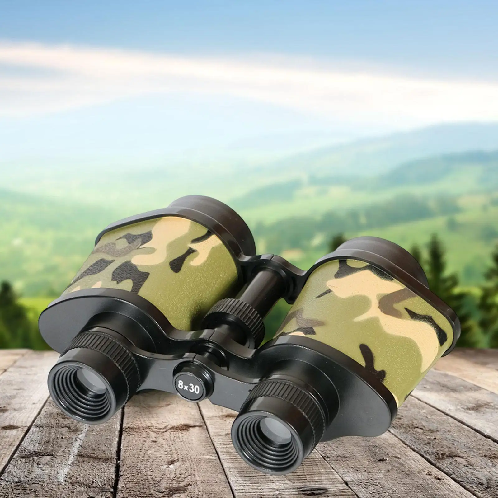 Kids Binoculars Toy 8x30 Learning High Resolution Lightweight Jungle Binoculars Toy for Birthday Science Sports Camping Presents