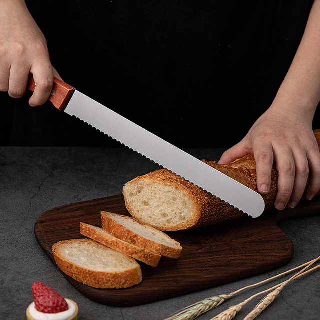 WALLOP Bread Knife - 8 inch Serrated Cake Knife Slicing Knife Bread Slicer  Cutter for Homemade Bread, Baguette - AliExpress