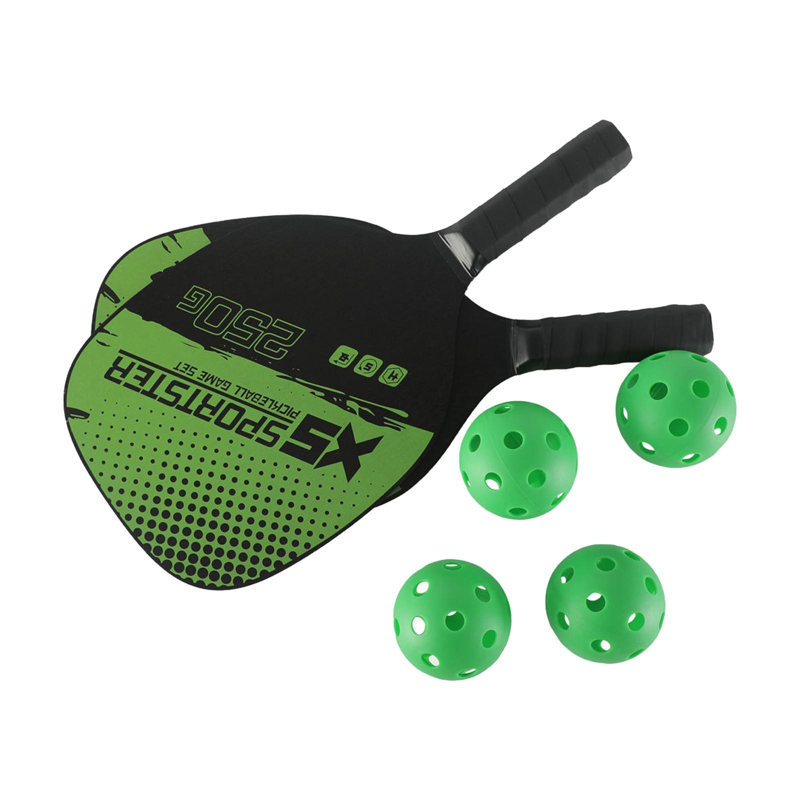 Pickleball Paddles Set of 2 Comfort Grip Lightweight 4 Balls Pickleball Rackets