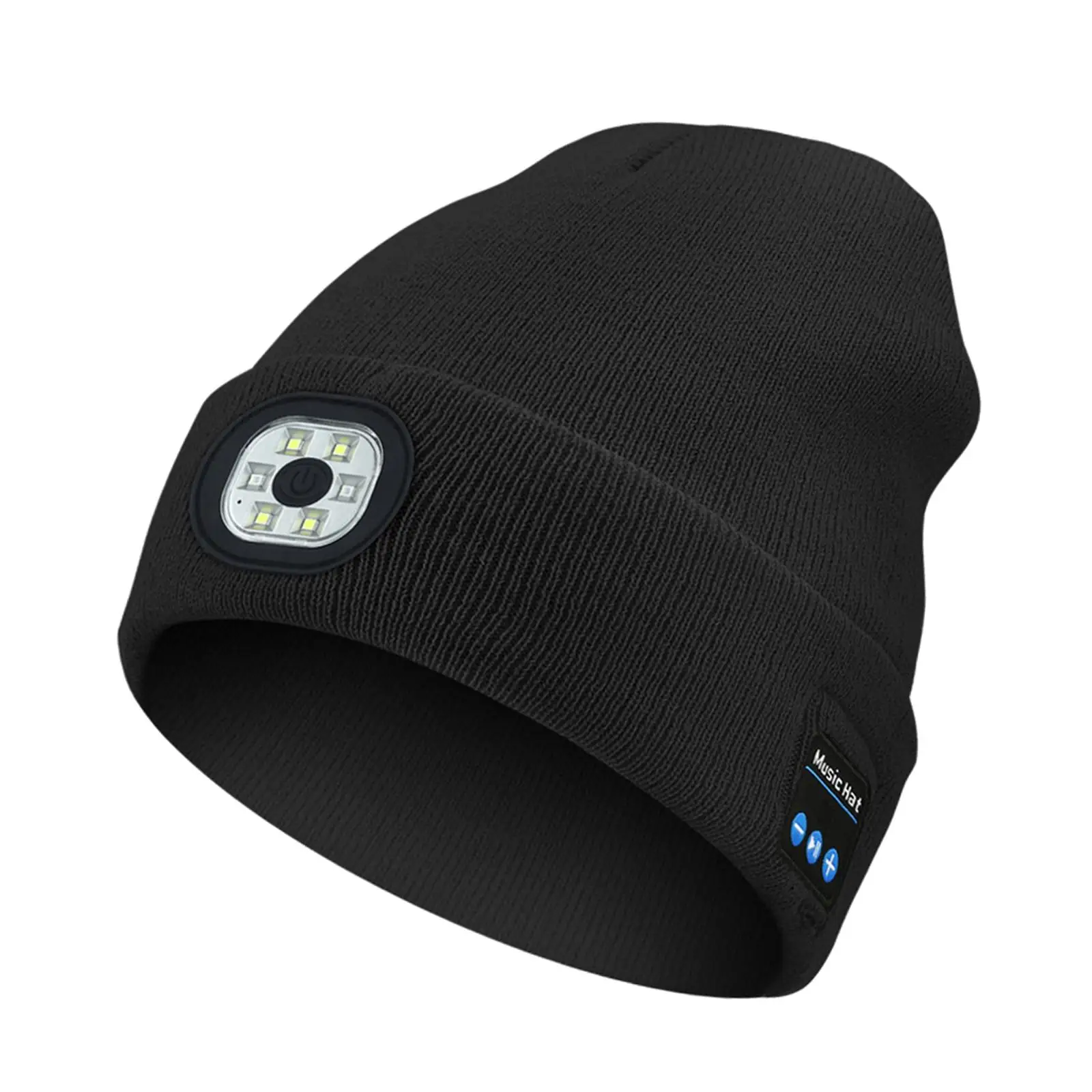 Wireless Knit Music Hat with Light with 3 Adjustable Brightness Settings Multipurpose Headphone for Holidays Night Party