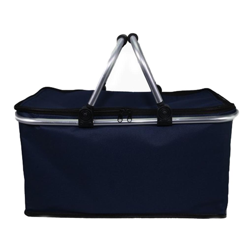 Oxford Cloth Insulated Picnic Basket Cooler Basket Collapsible Waterproof