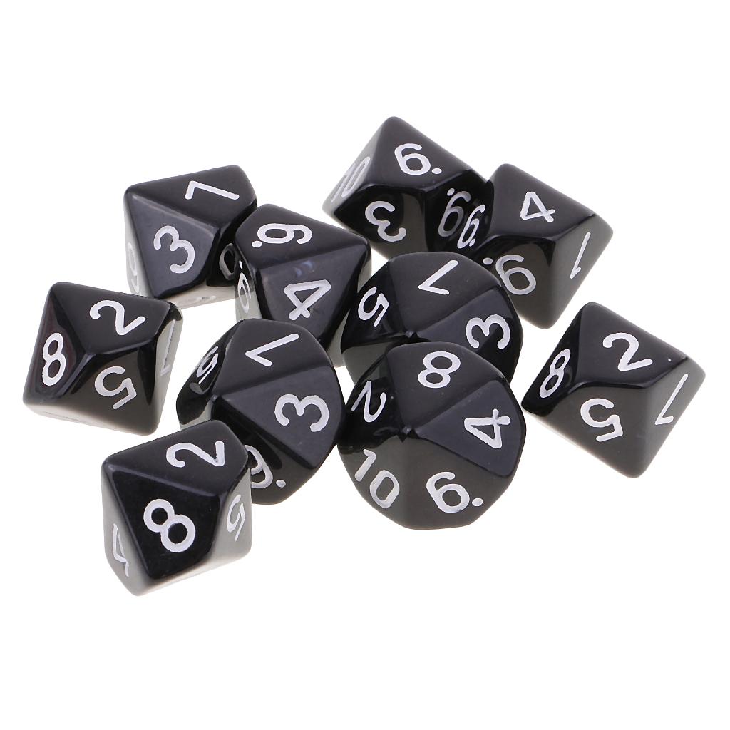 10pcs 10 Sided Dice D10 Polyhedral Dice for Games
