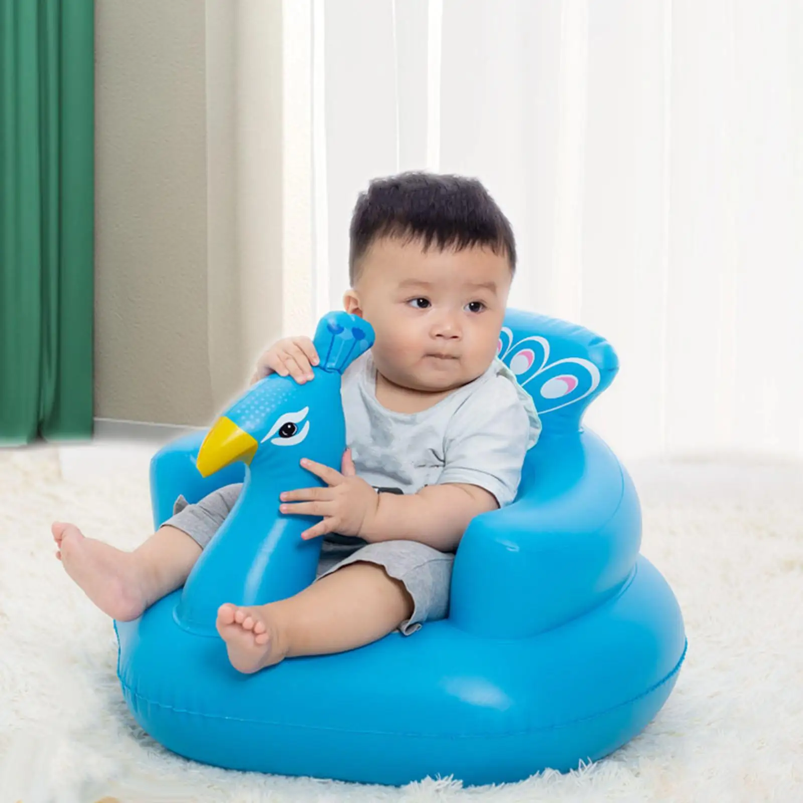 Baby Inflatable Seat Infant Back Support Sofa Floor Seat Playing Game Toy Inflatable Baby Seat for Sitting up Baby Shower Chair