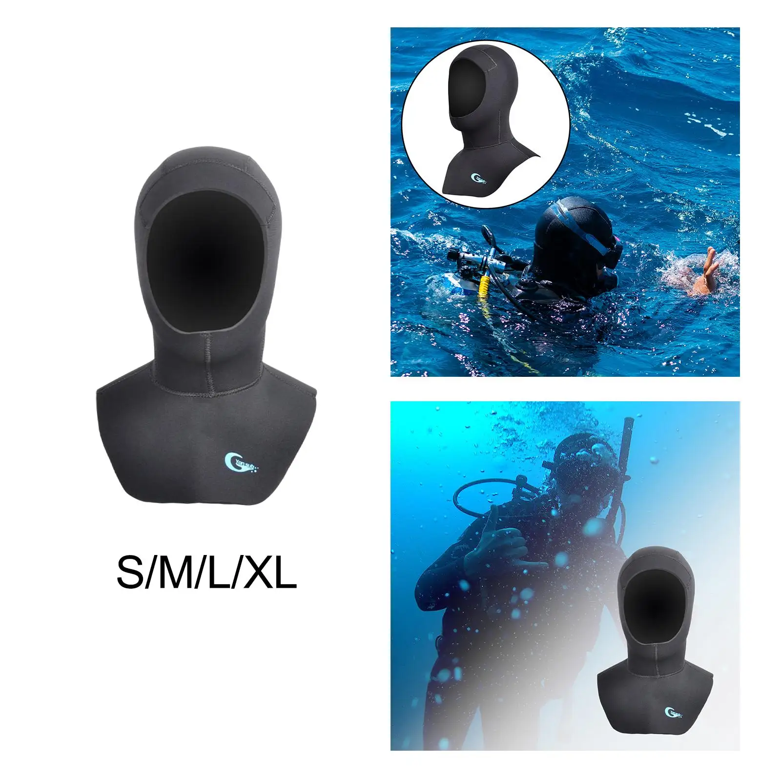 Wetsuit Hood Dive Cap 5mm Neoprene Scuba Diving Hood Head Cover for Sailing