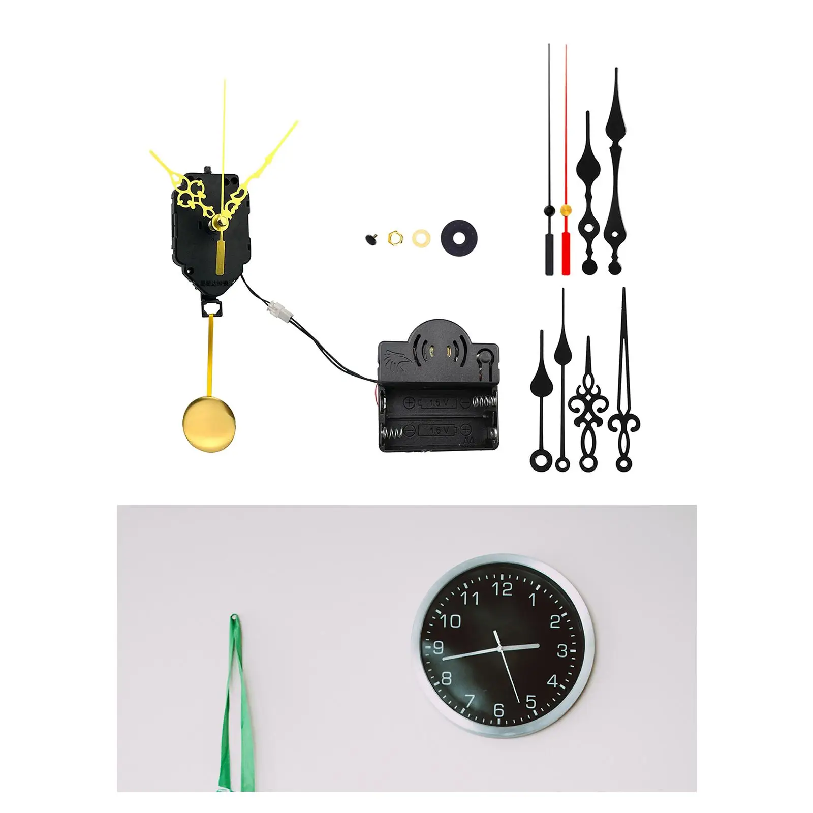 Replacement Clock Movement Mechanism with Music Box Straight Clock Hands DIY Wall Clock Accessories Repair Parts Tools