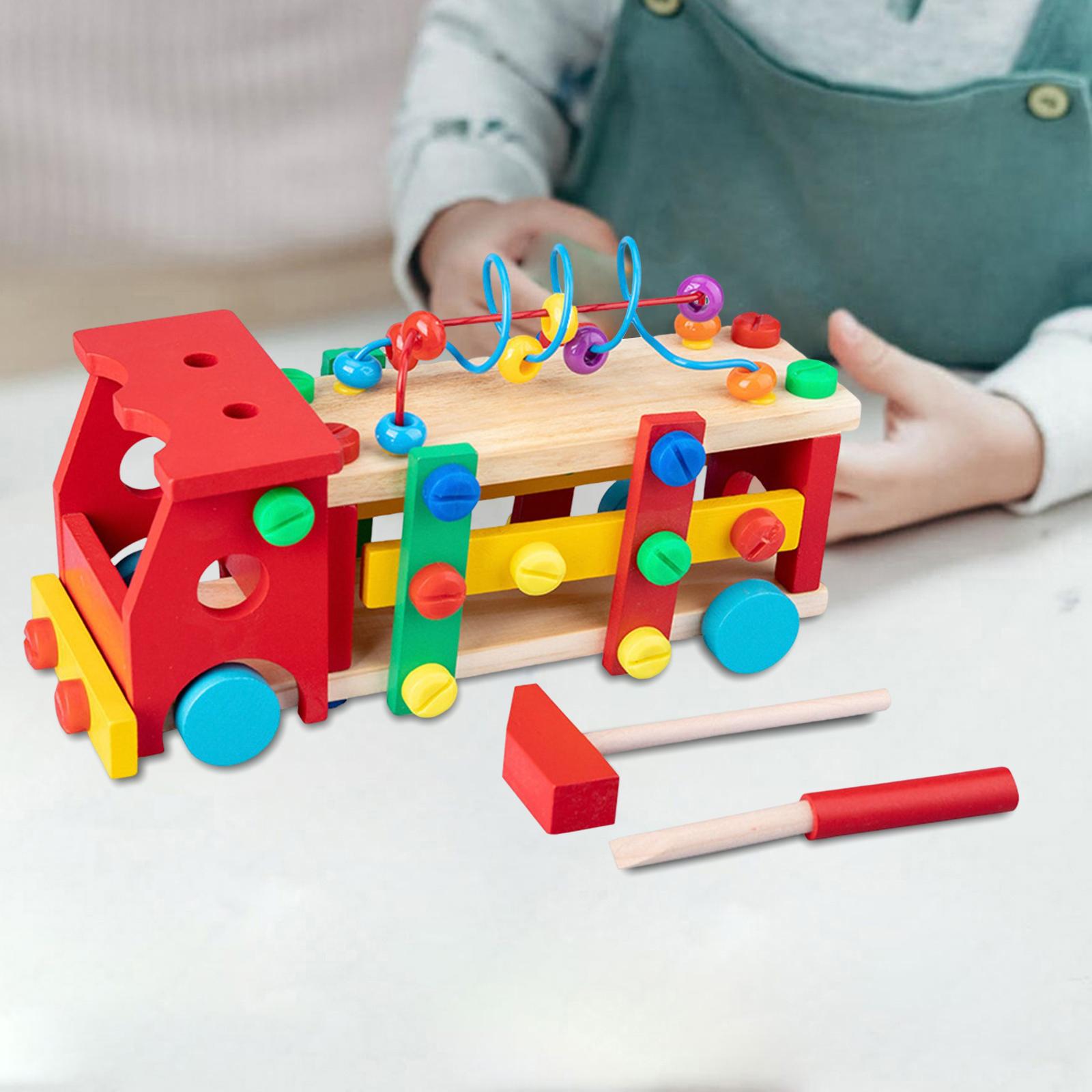 Baby Kids Take Apart Truck Screw Disassembly Assembly Car Building & Construction Wooden Toys for Boys and Girls Kindergarten