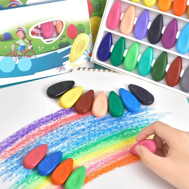 OMMO Baby Crayon 6 Colors Non Toxic Safe Kids Children First Drawing Book  Set