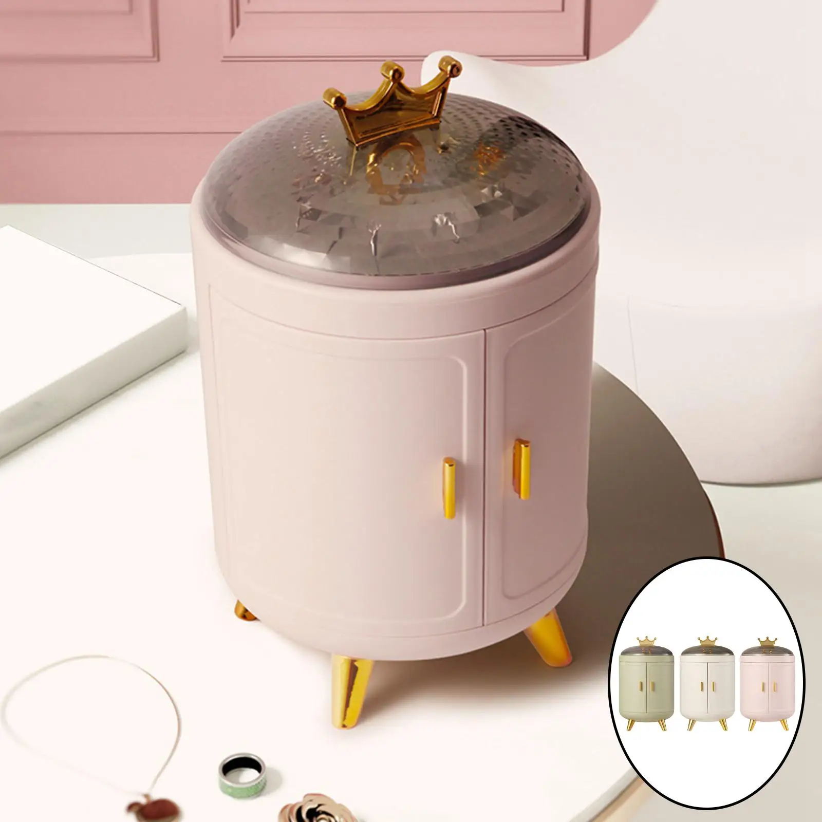 Large capacity Jewelry Storage Boxes Necklace Rings Case Accessories Organizers Decorations Rotatable