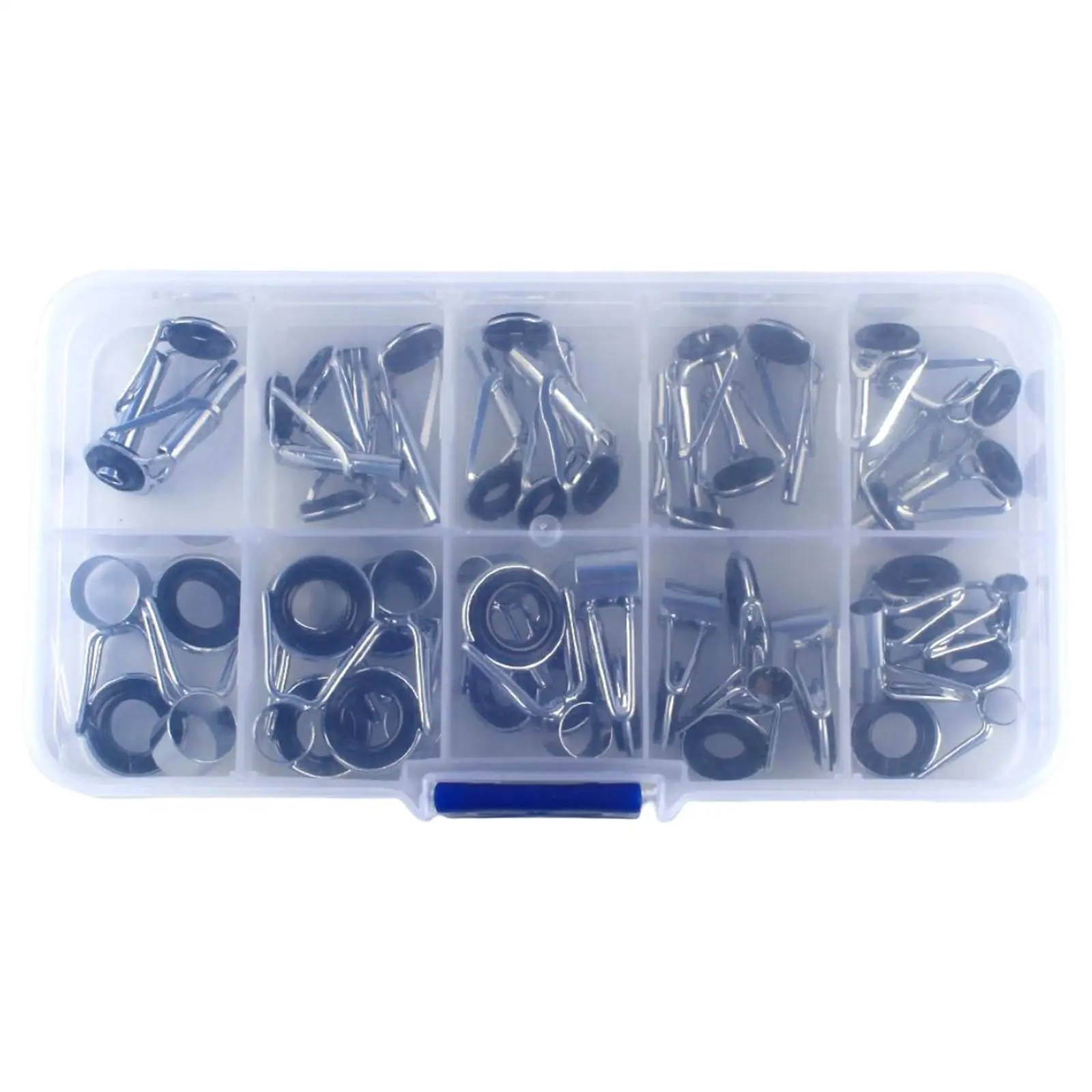 36 Pieces Fishing Rod Tips Guides Repair Kit Mixed Size in A Box Replacement