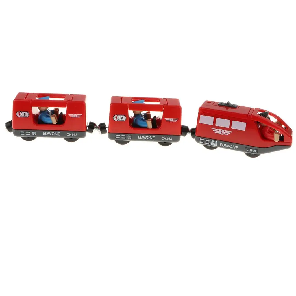 Preschool Children Wooden Toy Trains Set Building Blocks Kit