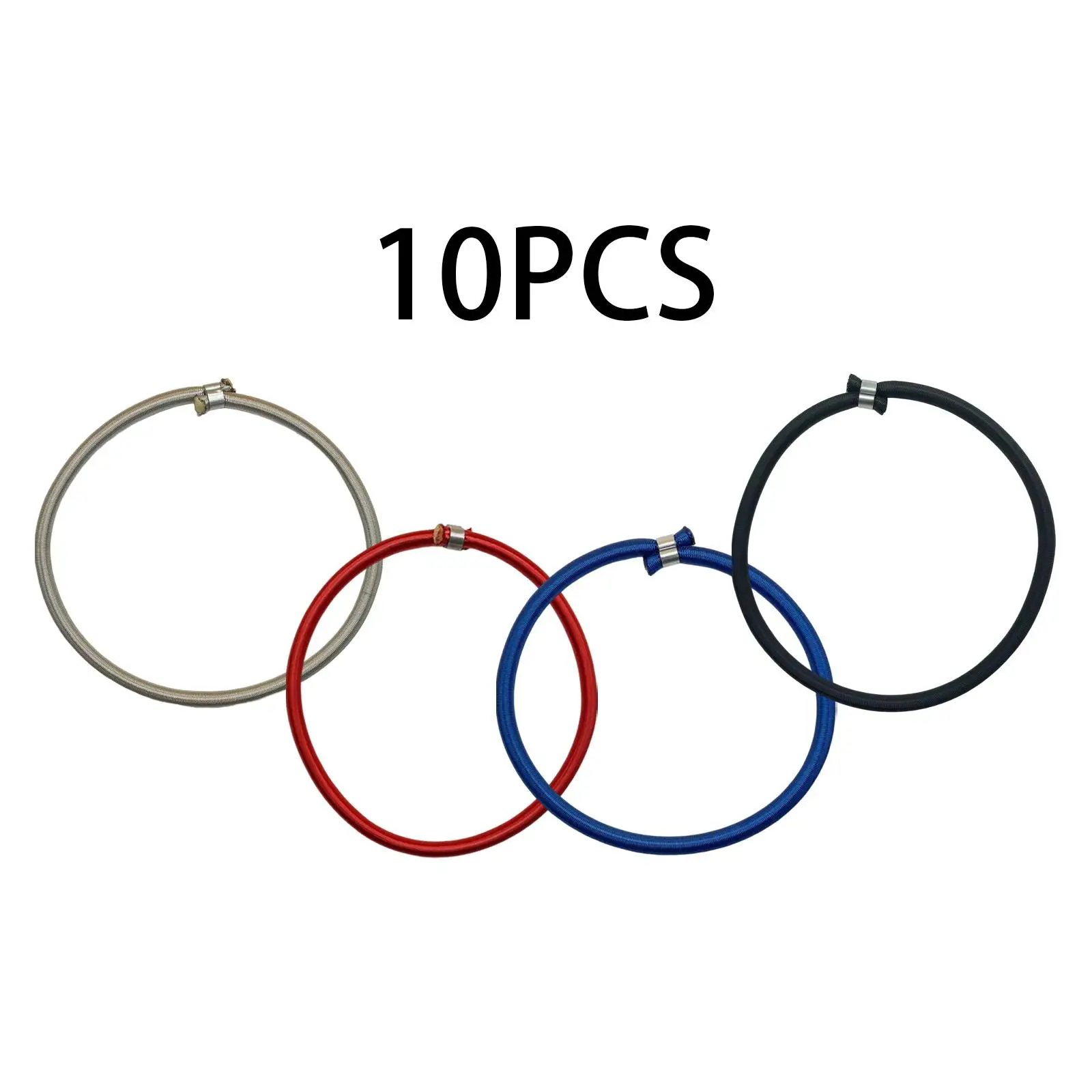 10x Trampoline Elastic Rope Aluminum Buckle 8mm Bungee Cord Tie Downs Straps for