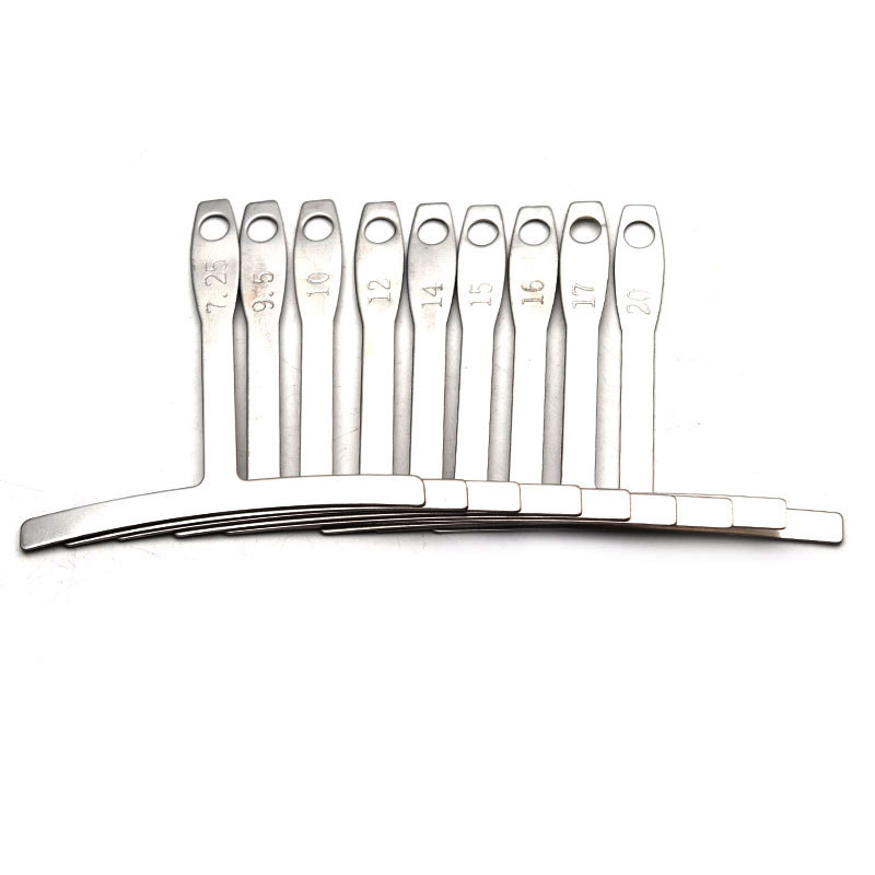 9 Stück Gitarre unter Saiten radius Gauge Hals gekerbt gerade Kante Builder messen Edelstahl Gitarre Builder Gitarrenbauer Werkzeuge – Detail 5