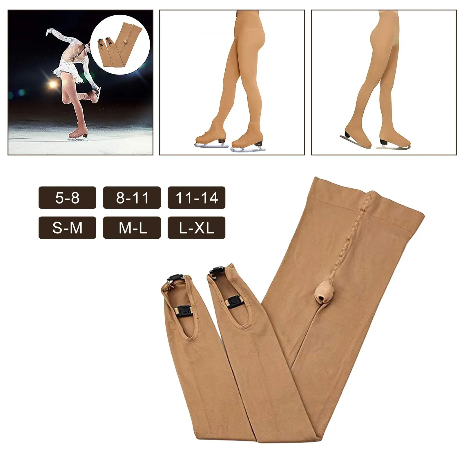 Figure Skating Over The Boot Tights Leggings Thickening for Women Girls Gymnastics