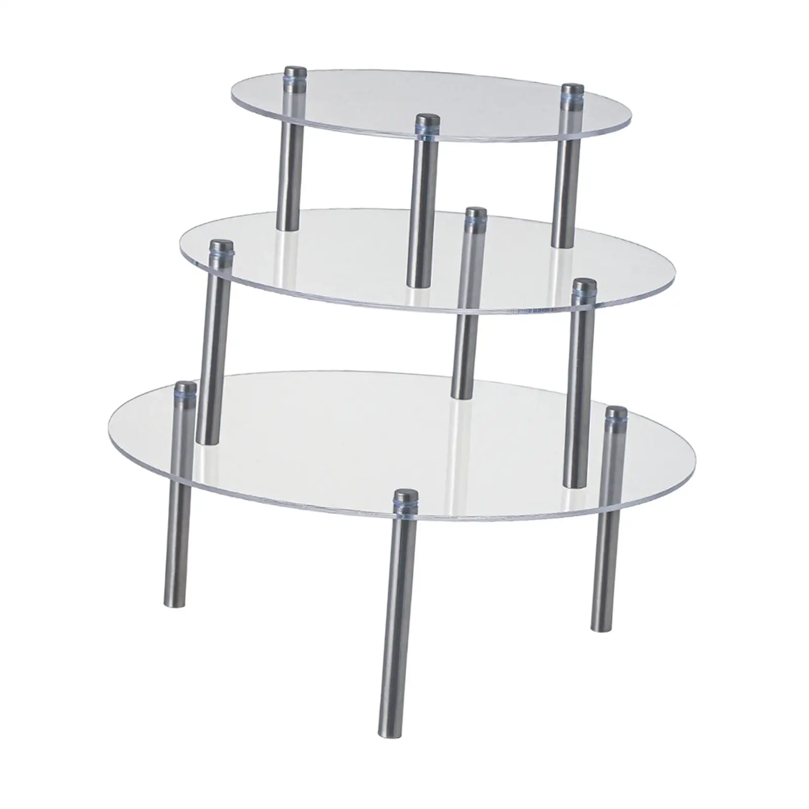 3 Tier Acrylic Cake Stand Dessert Rack Transparent Cupcake Holder Stand for Cosmetic Anniversary Perfume Table Figurines