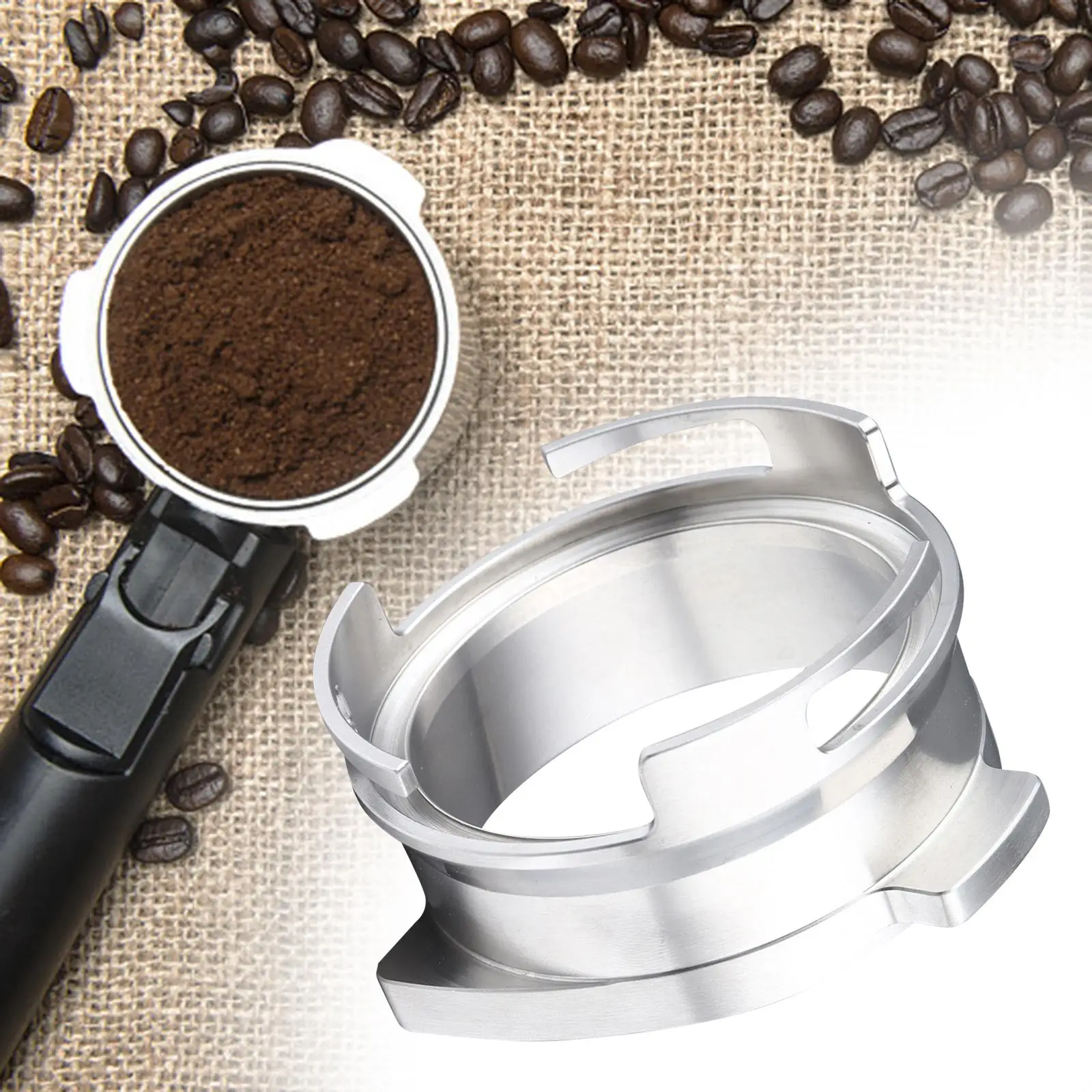 Espresso Funnel Rings Stainless Steel for 54mm Easily Connect and Remove Accessories Durable for Home or Cafe