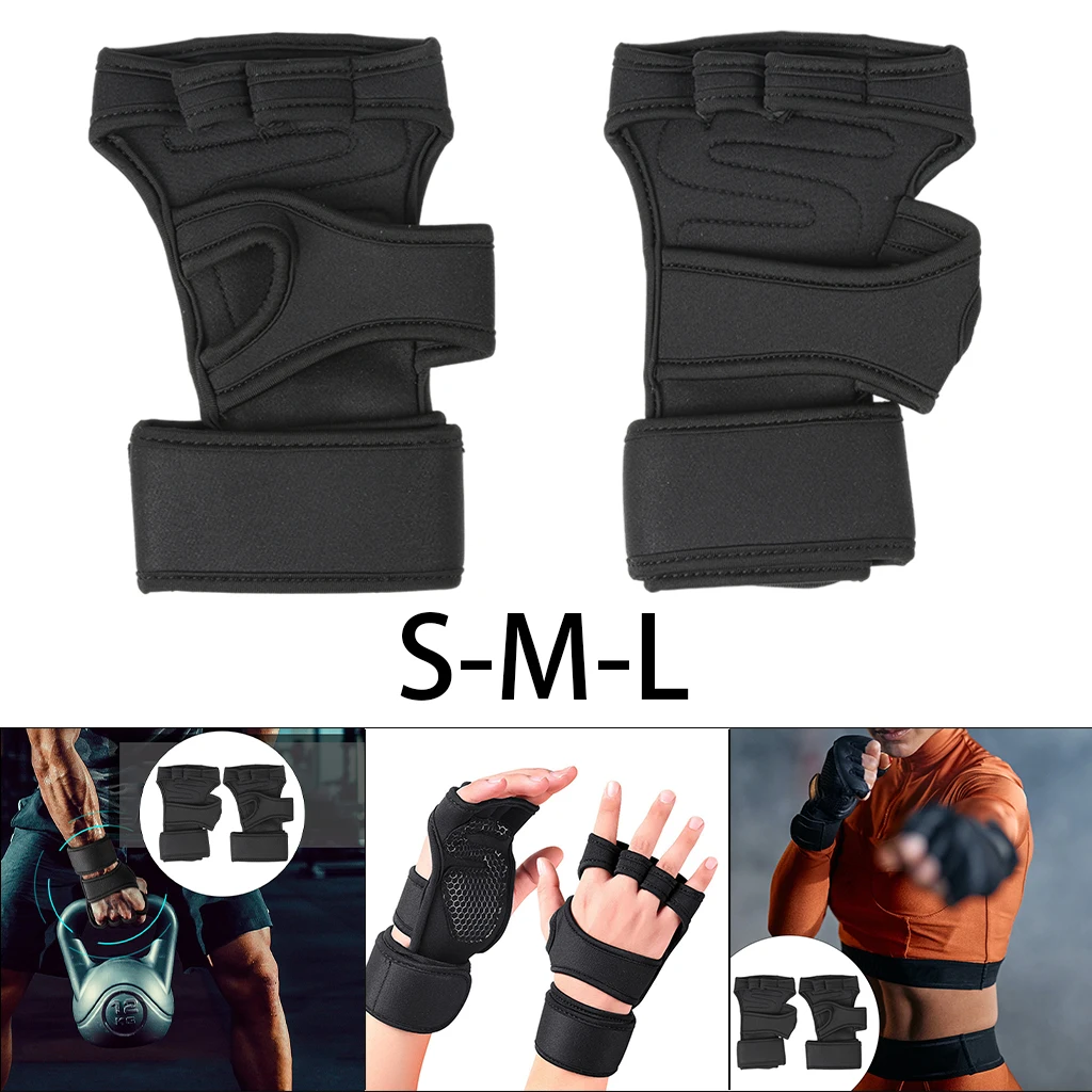 Workout Gloves with Wrist Wrap Workout Body Building Gym Weight Lifting