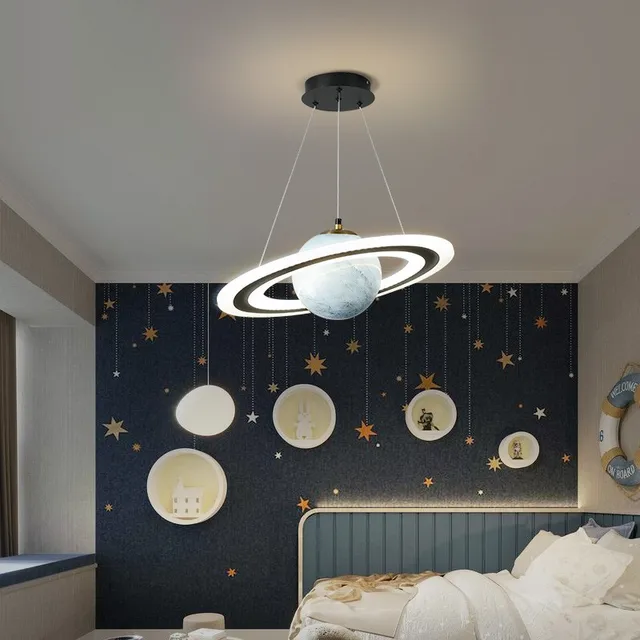 Lámpara de techo para habitación infantil, luz LED regulable de dibujos  animados, nubes y estrellas, protección ocular, lámpara de techo nórdica  para