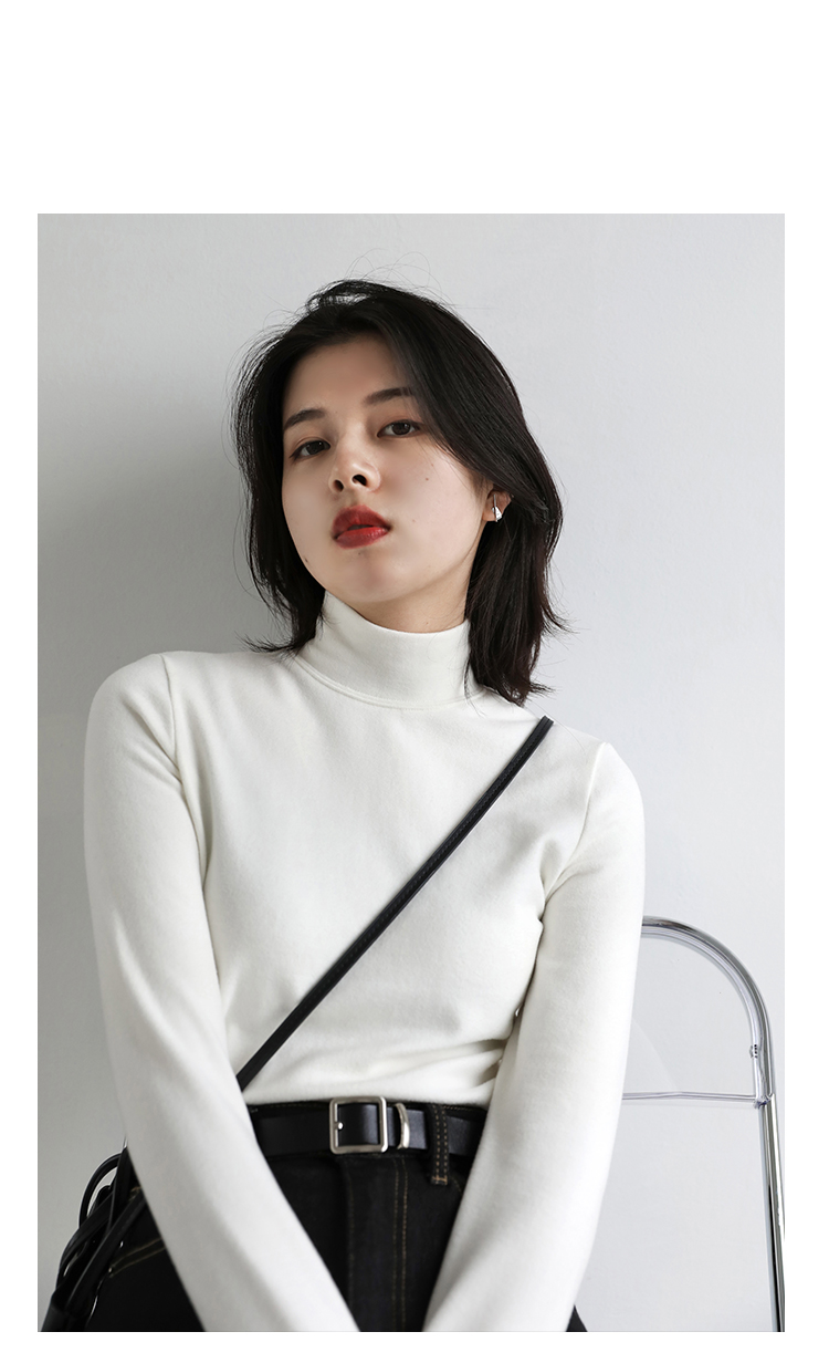 CHIC VEN Women Sweatshirt Turtleneck Pullovers Casual Solid Dralon Warm Bottom Blouse Office Lady Tops Autumn Winter 2023