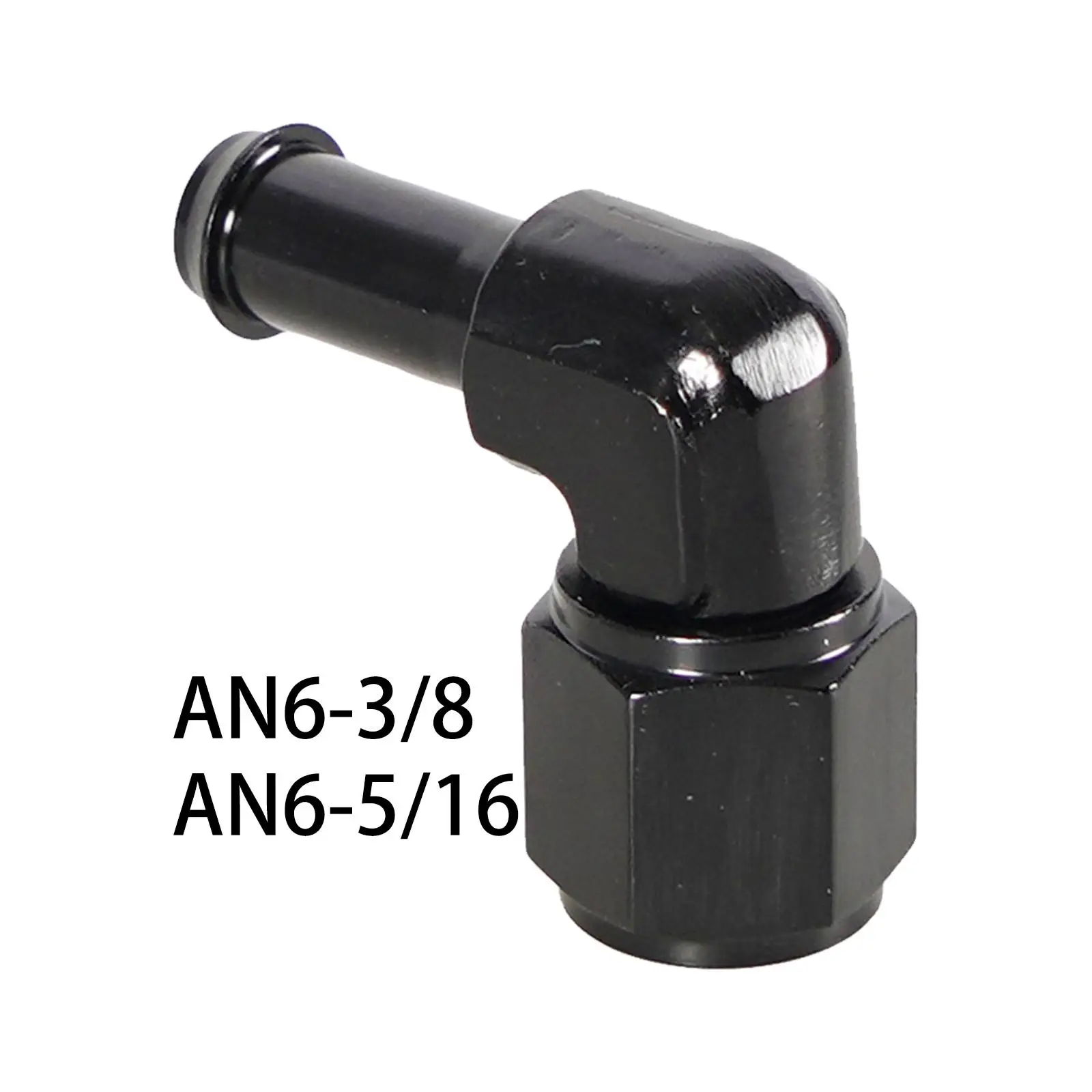 Aluminum 6AN Female Swivel Coupler Hose Fittings Adaptor 90 Degree Black Anodized Finish for Oil Fuel Gas Water Fluid Hose Ends