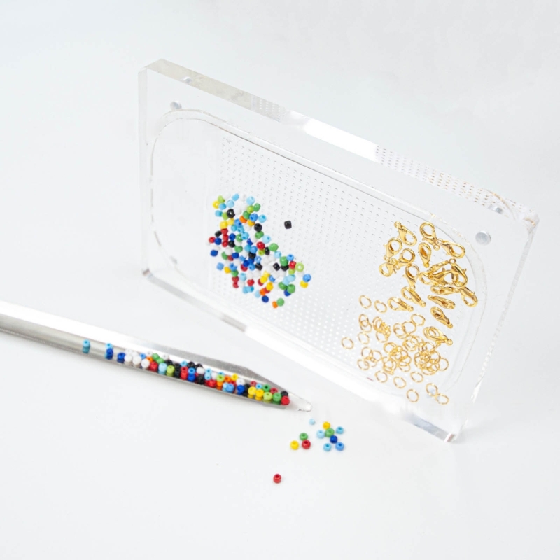 Beading Spoon and Washable Silicone Non-Slip Cushion Bead Picker and Slip-Resistant Mat for Storage Organization 2Piece