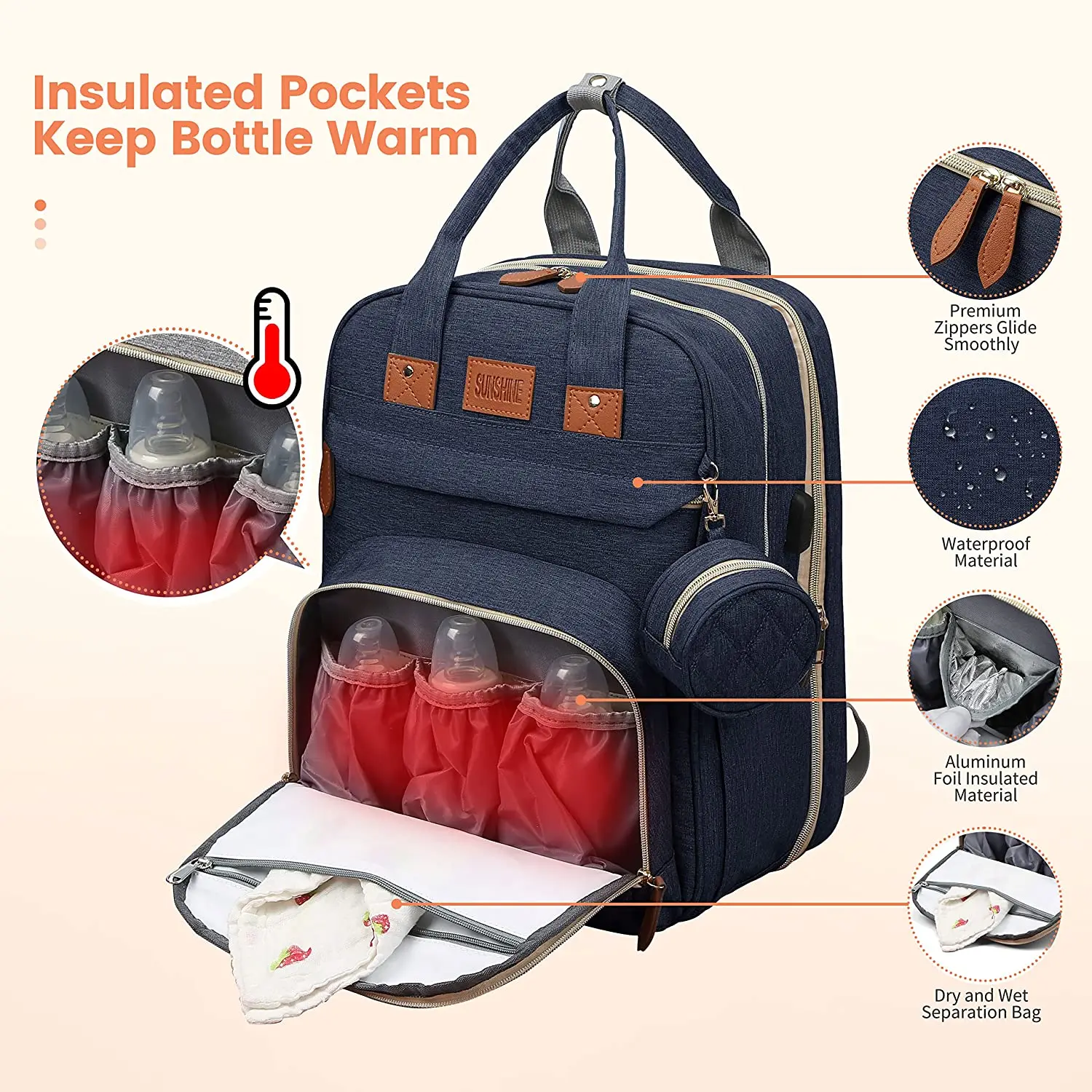TOKOMOM™ Backpack Bag with Changing Bed