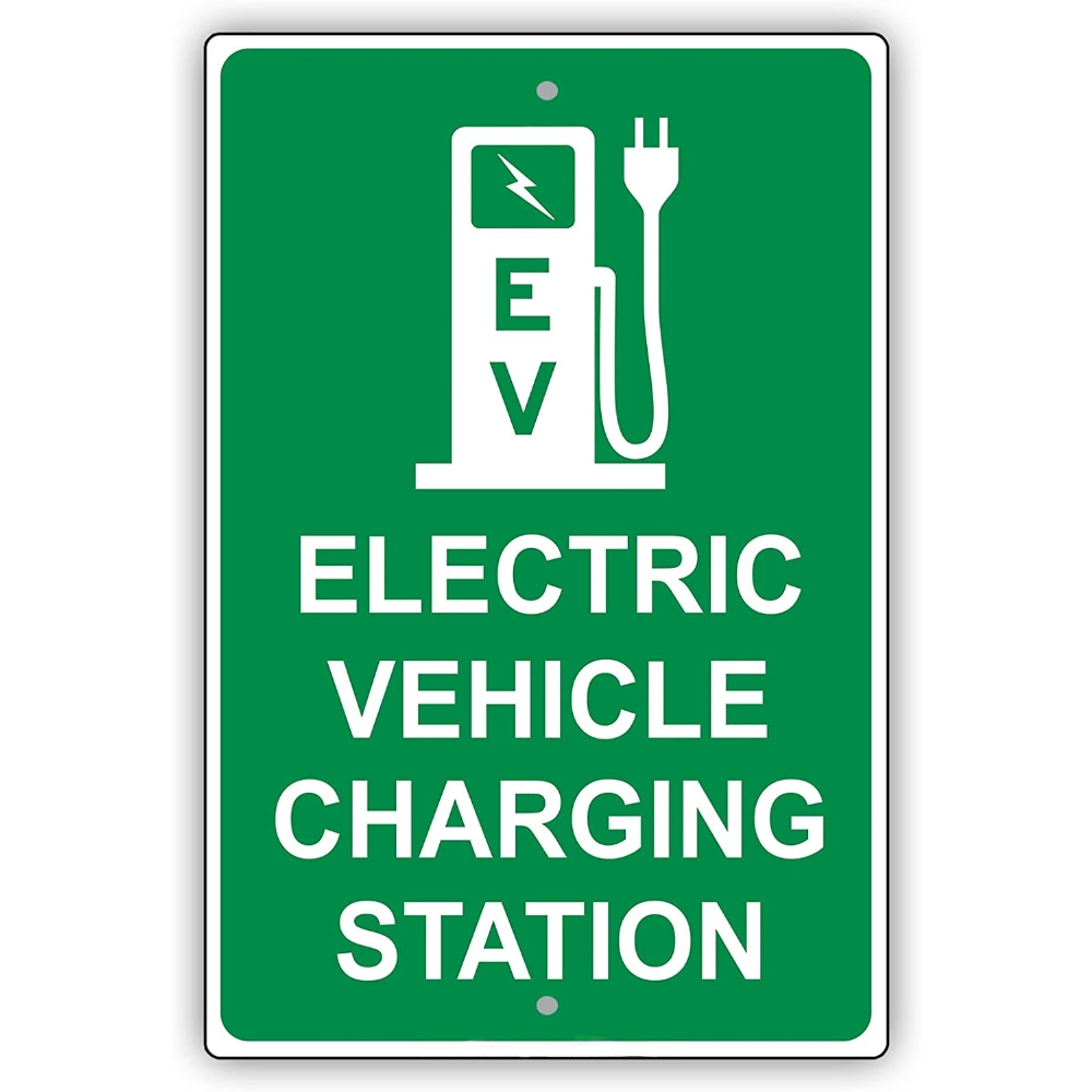 Title 10, Electric Vehicle Charging Station Metal Tin Sig...