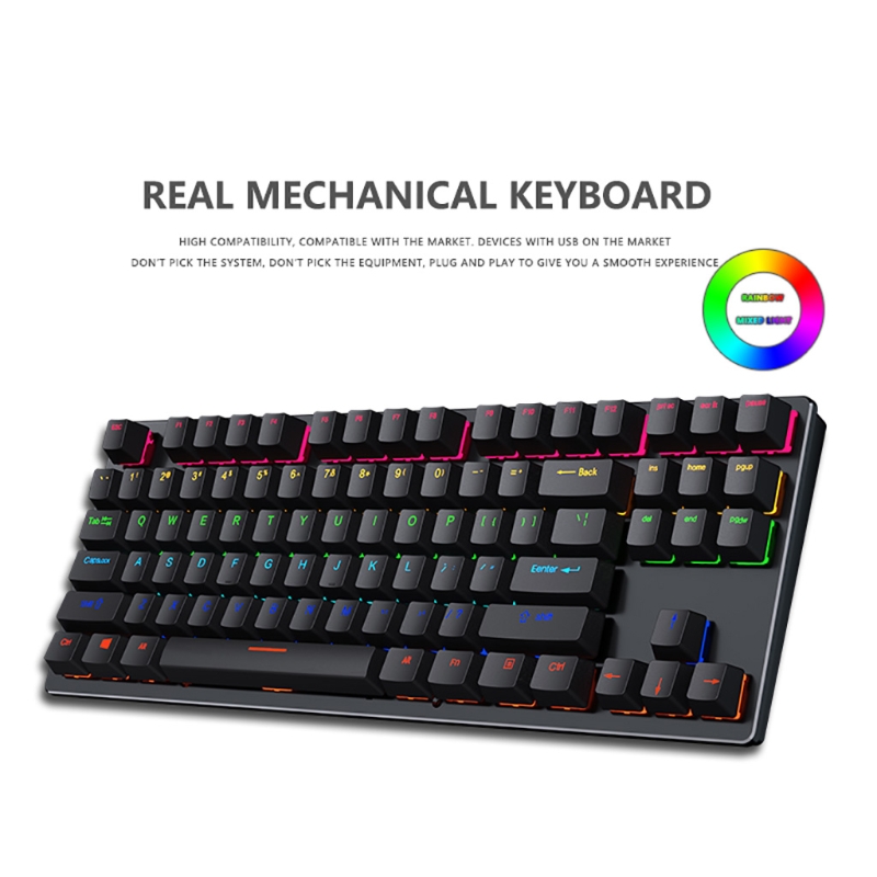 K550-teclado mecânico para jogos, 87 teclas, led,