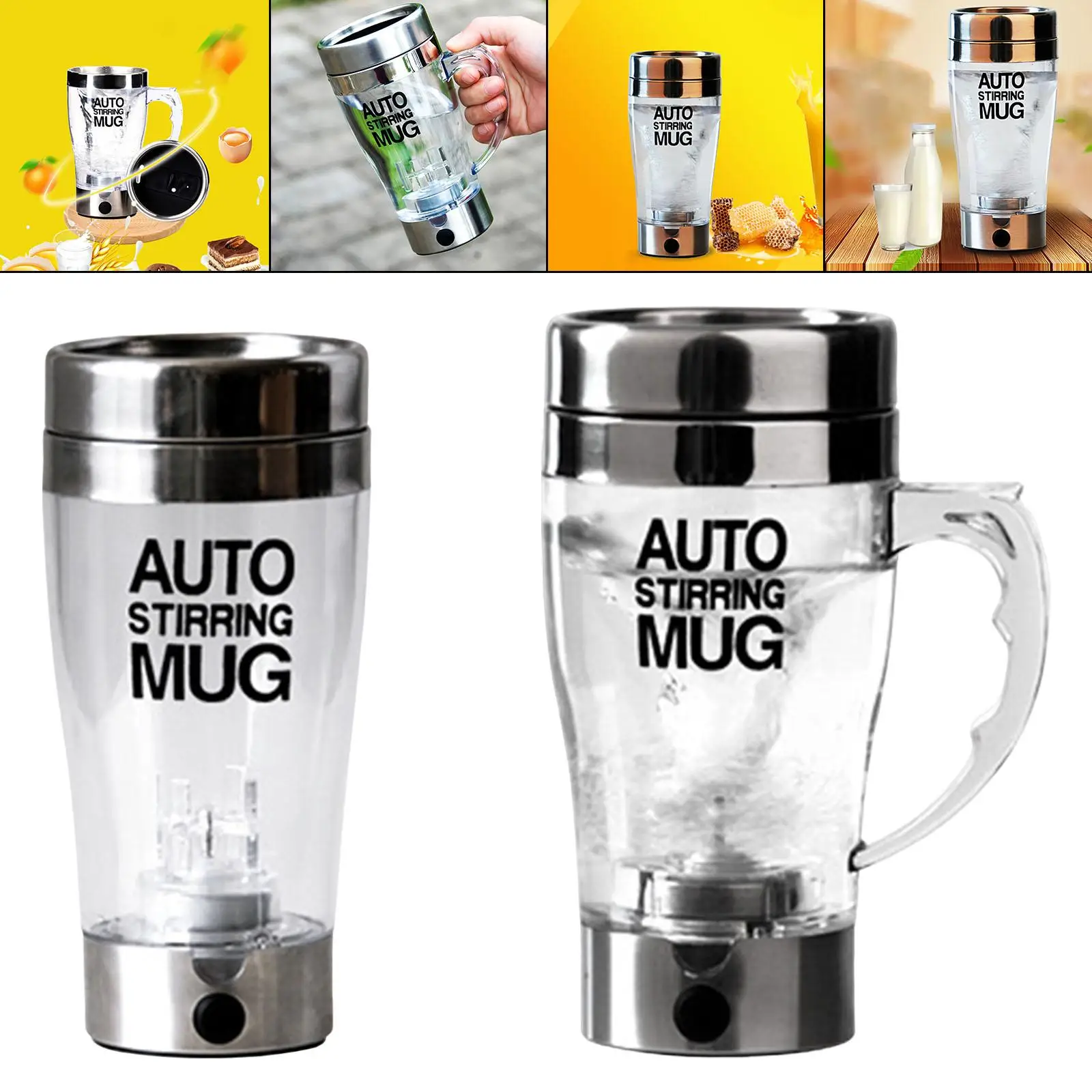  Stirring Mug Battery Operate Stainless Steel for Kitchen Hiking