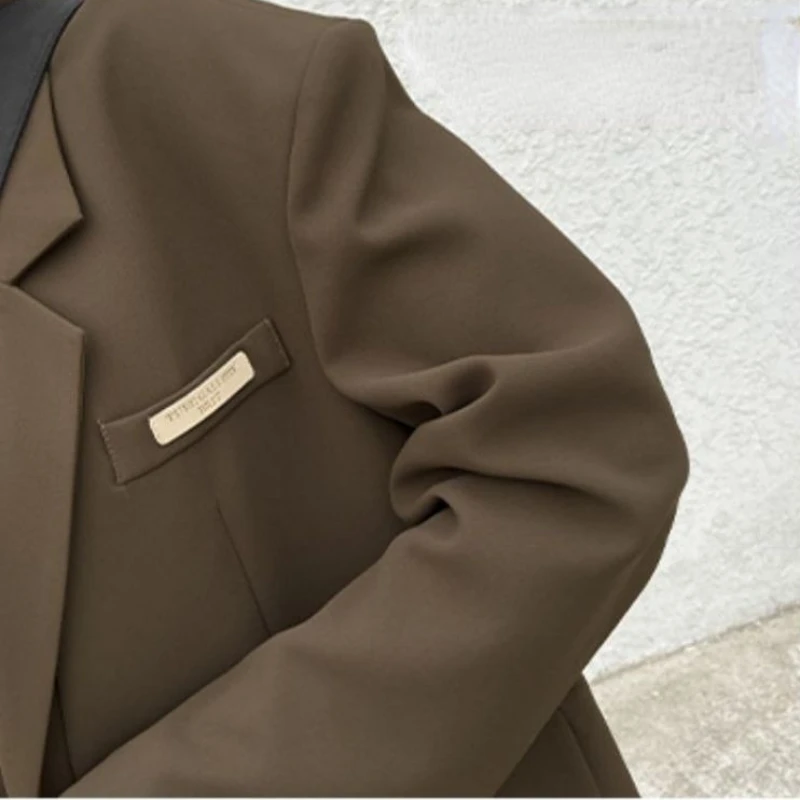 Estilo britânico blazers feminino sólido novo minimalista
