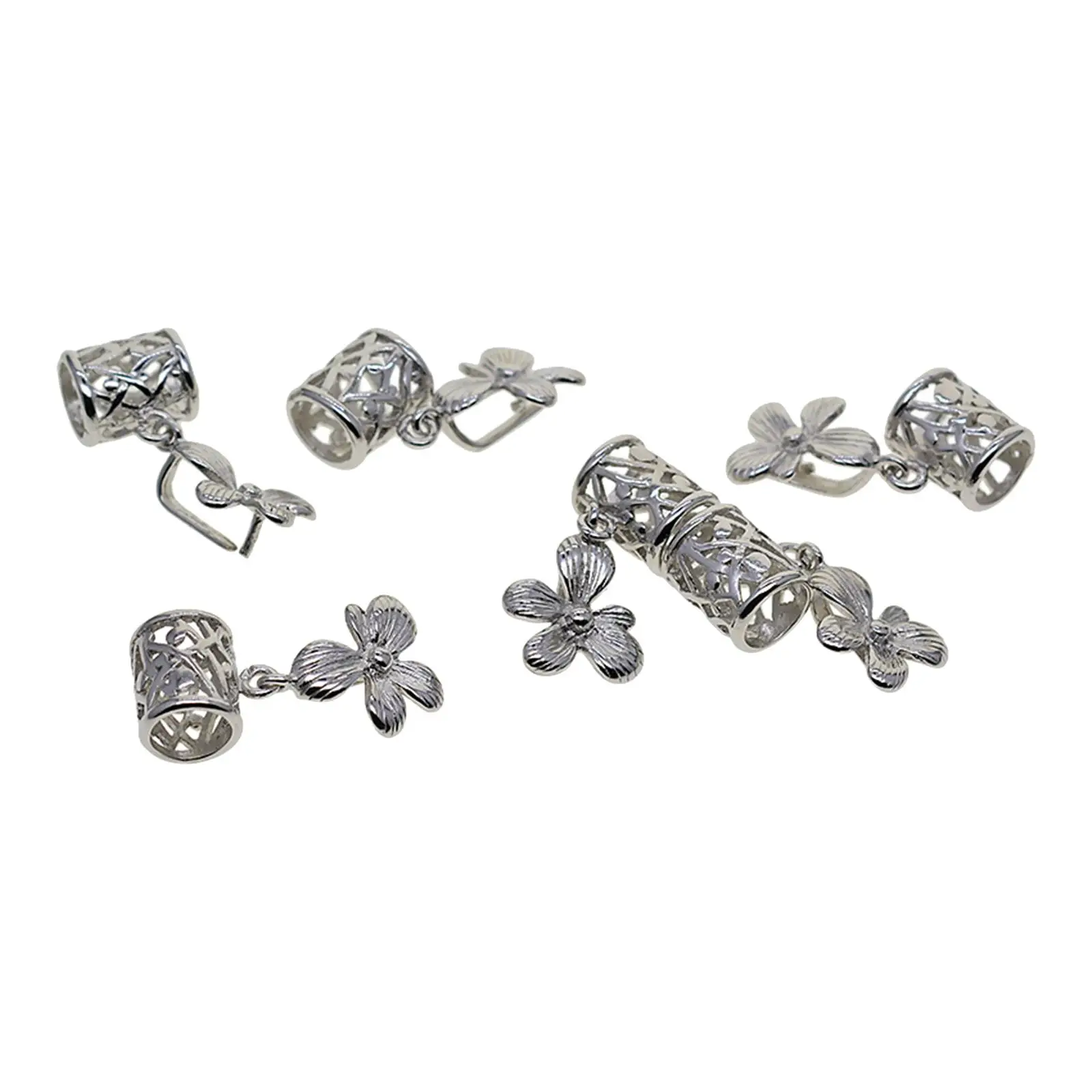 6 Pieces Metal Pinch Bails Pinch Clips Bails Bead Hanger Links Pendant Bails for Jewelry Findings Supplies Charm DIY Supplies