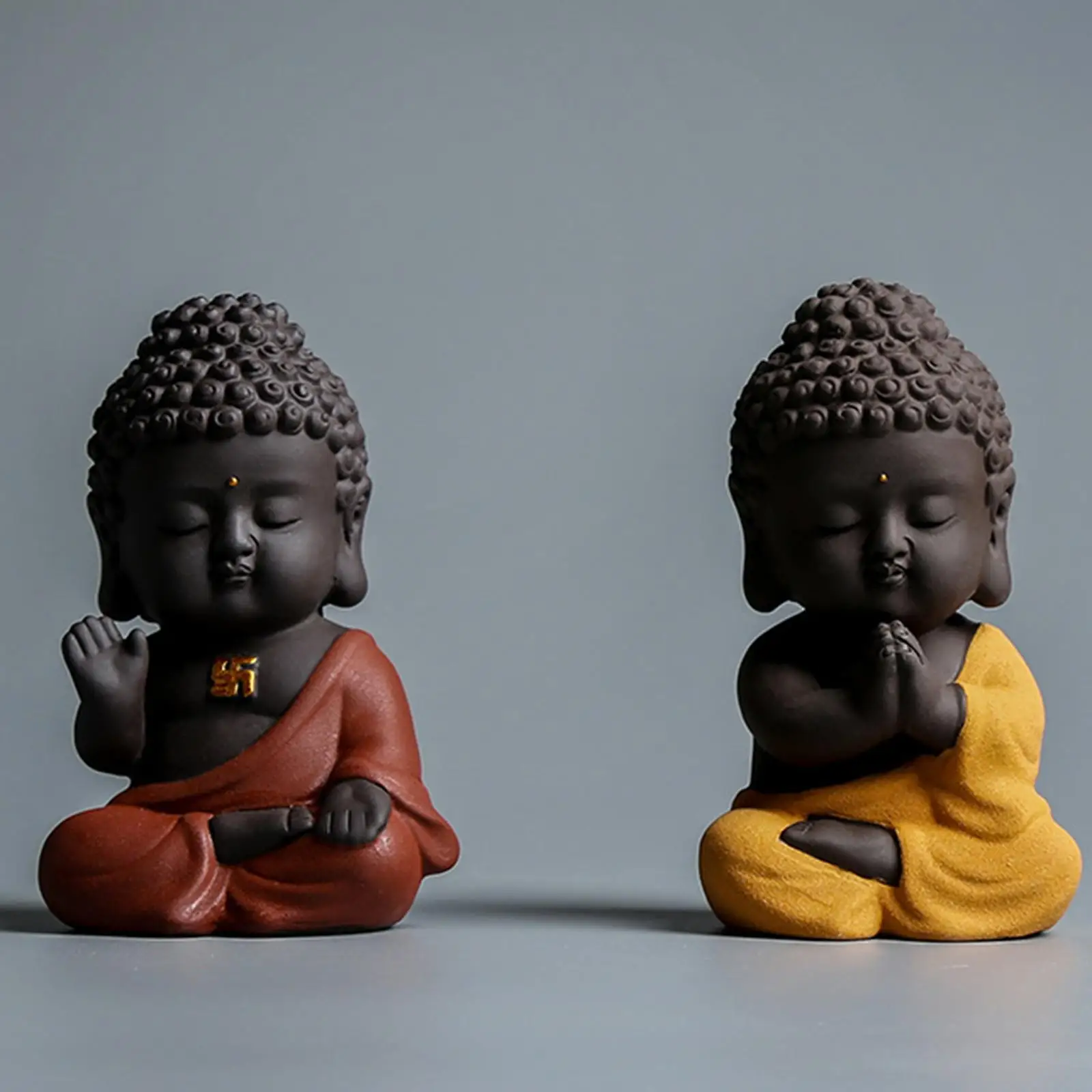 Mini Tea Pet Tathagata Ceramic Decoration Sculptures Buddha for Living Room Home