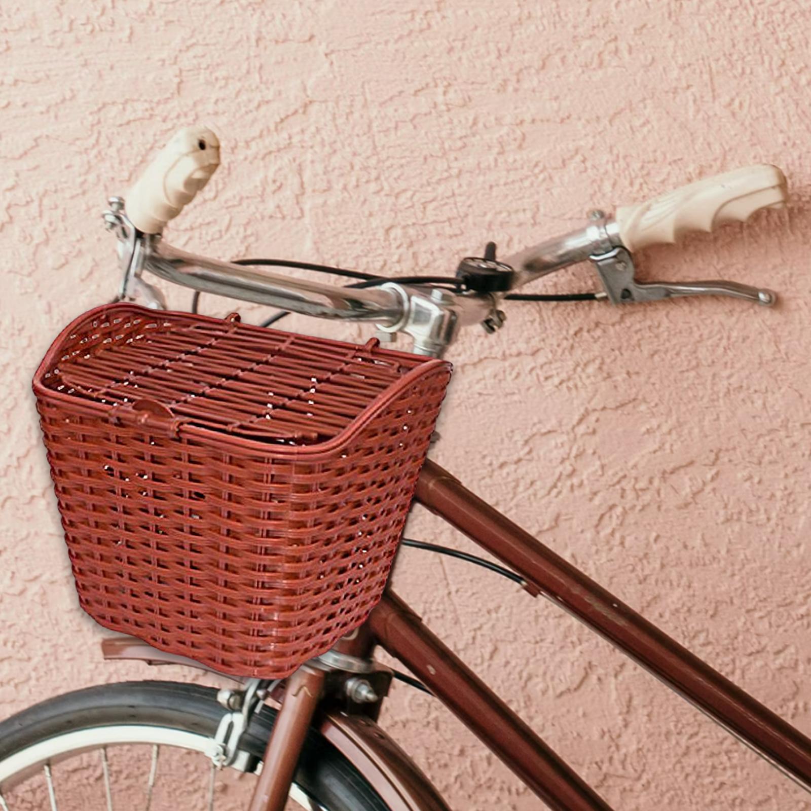 Plastic Bike Basket Large Size Detchable Bicycle Front Handlebar Basket for Outdoors Cycling Accessories Bicycle Decoration