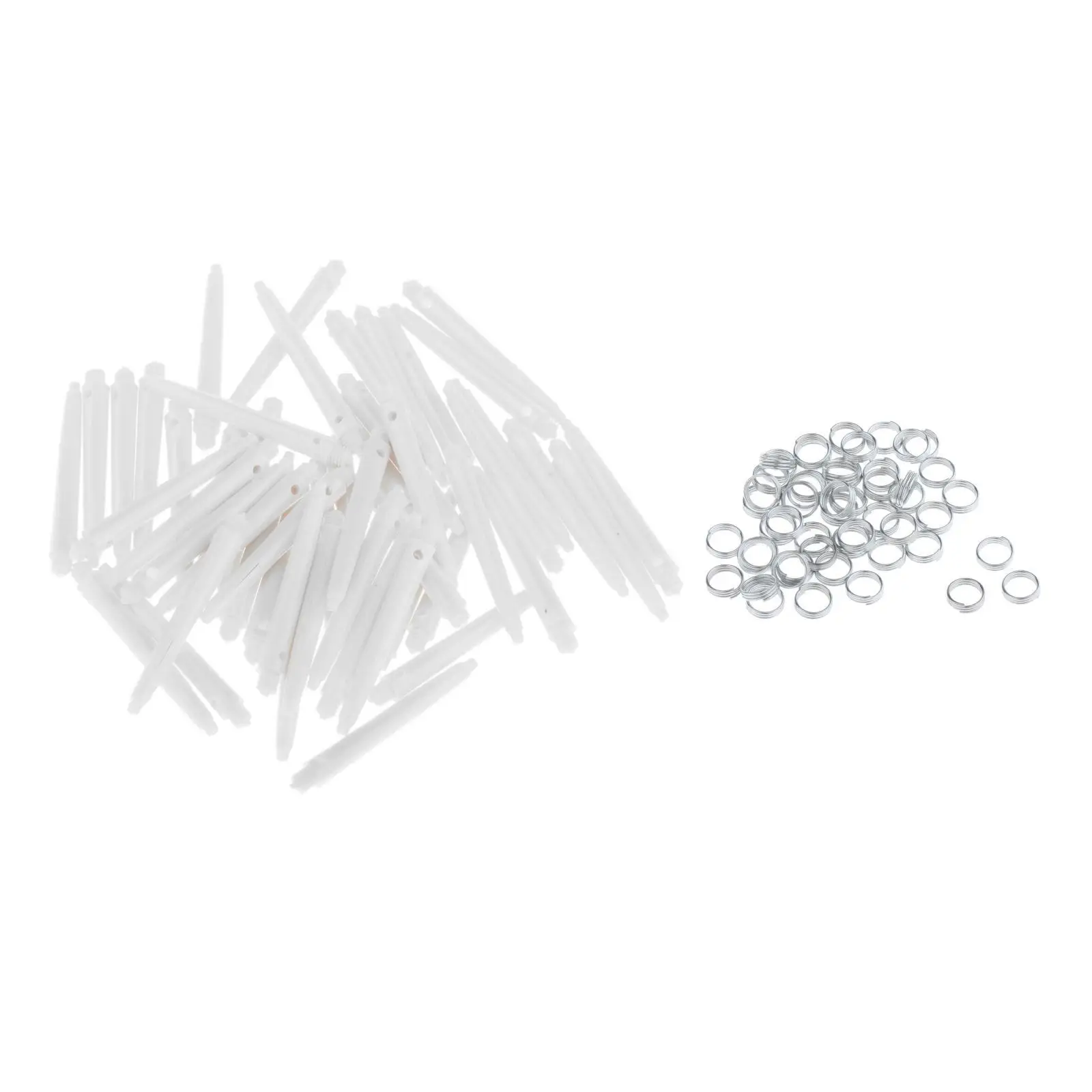 50pcs Plastic  Shafts s Accessories Stems with  Rings, Plastic Pole Rod with Standard 2BA Screw Thread Indoor 