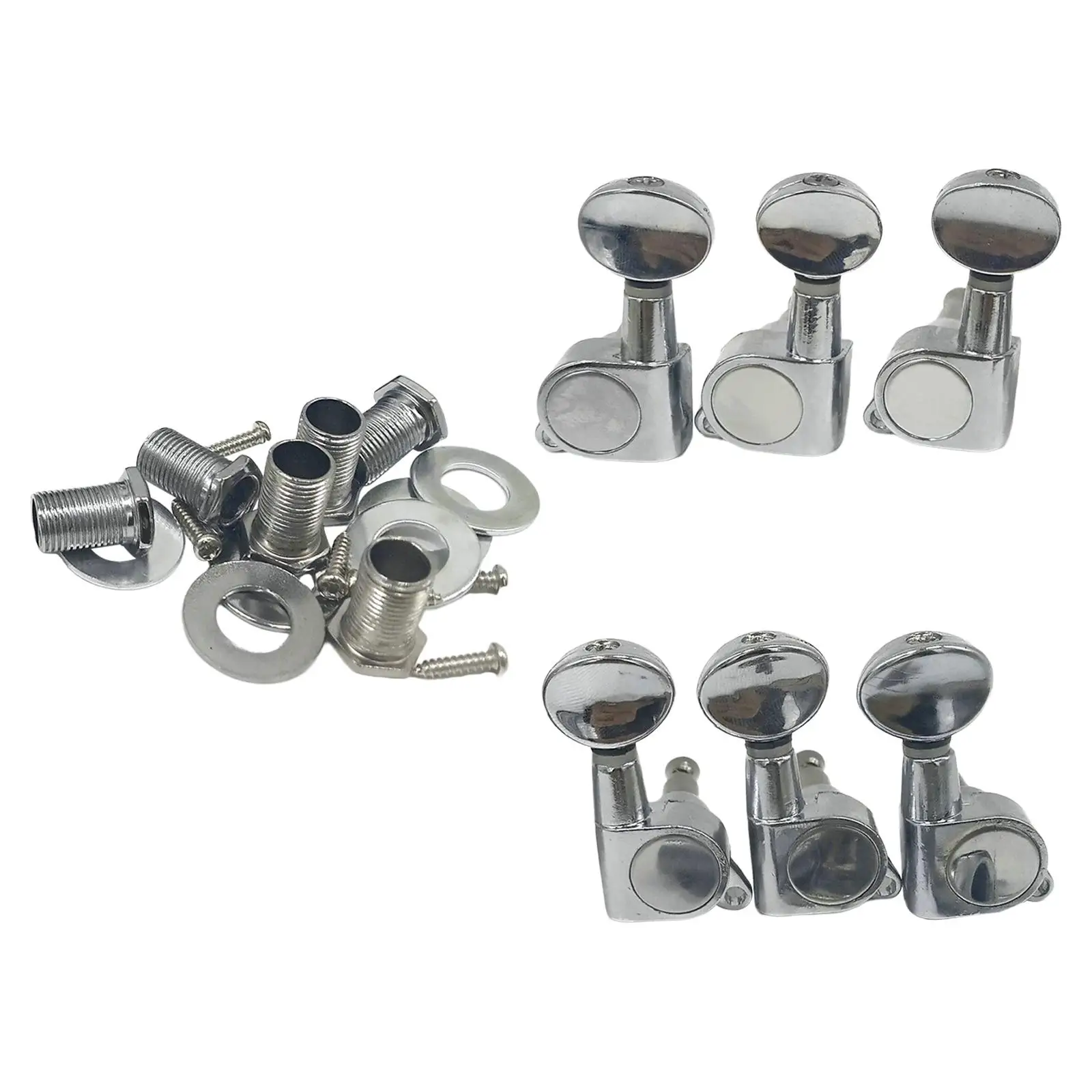 6x Zinc Alloy Guitar 3L 3R Sealed String Button Tuning Pegs Key Peg Knobs Tuners for Acoustic Electric Guitar Accessories